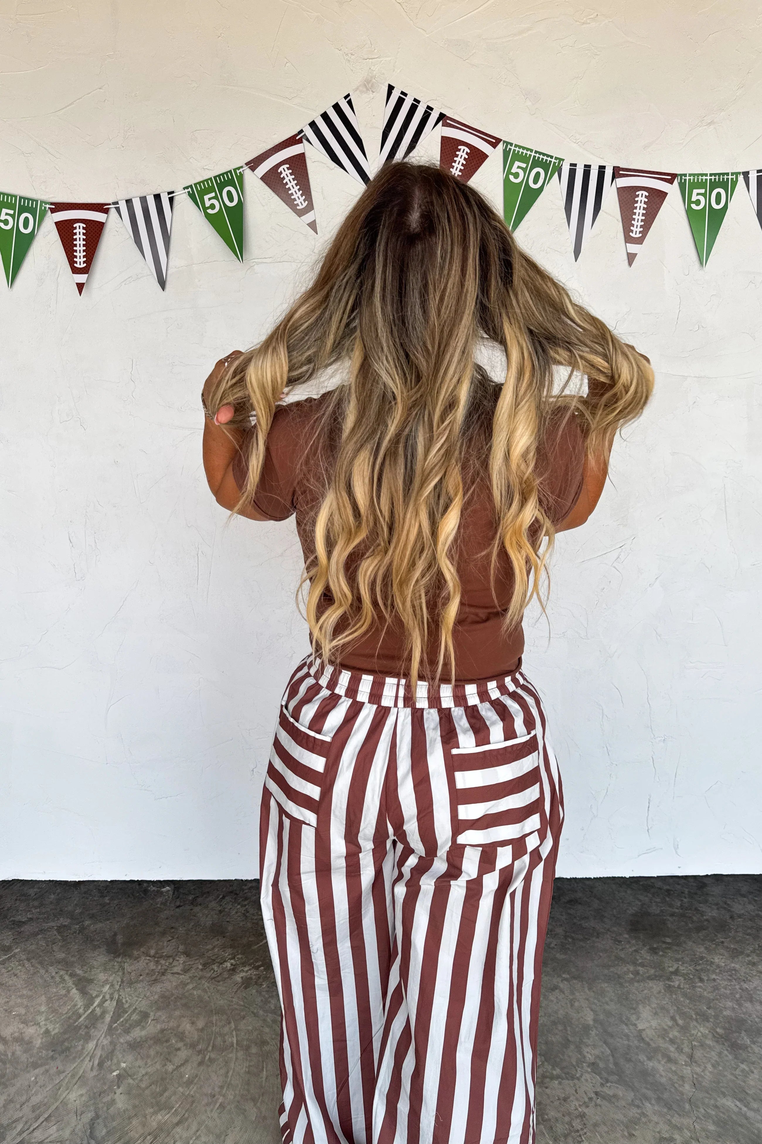 PREORDER: Tailgate Stripe Boxer Pants-Womens-Stay Foxy Boutique, Florissant, Missouri