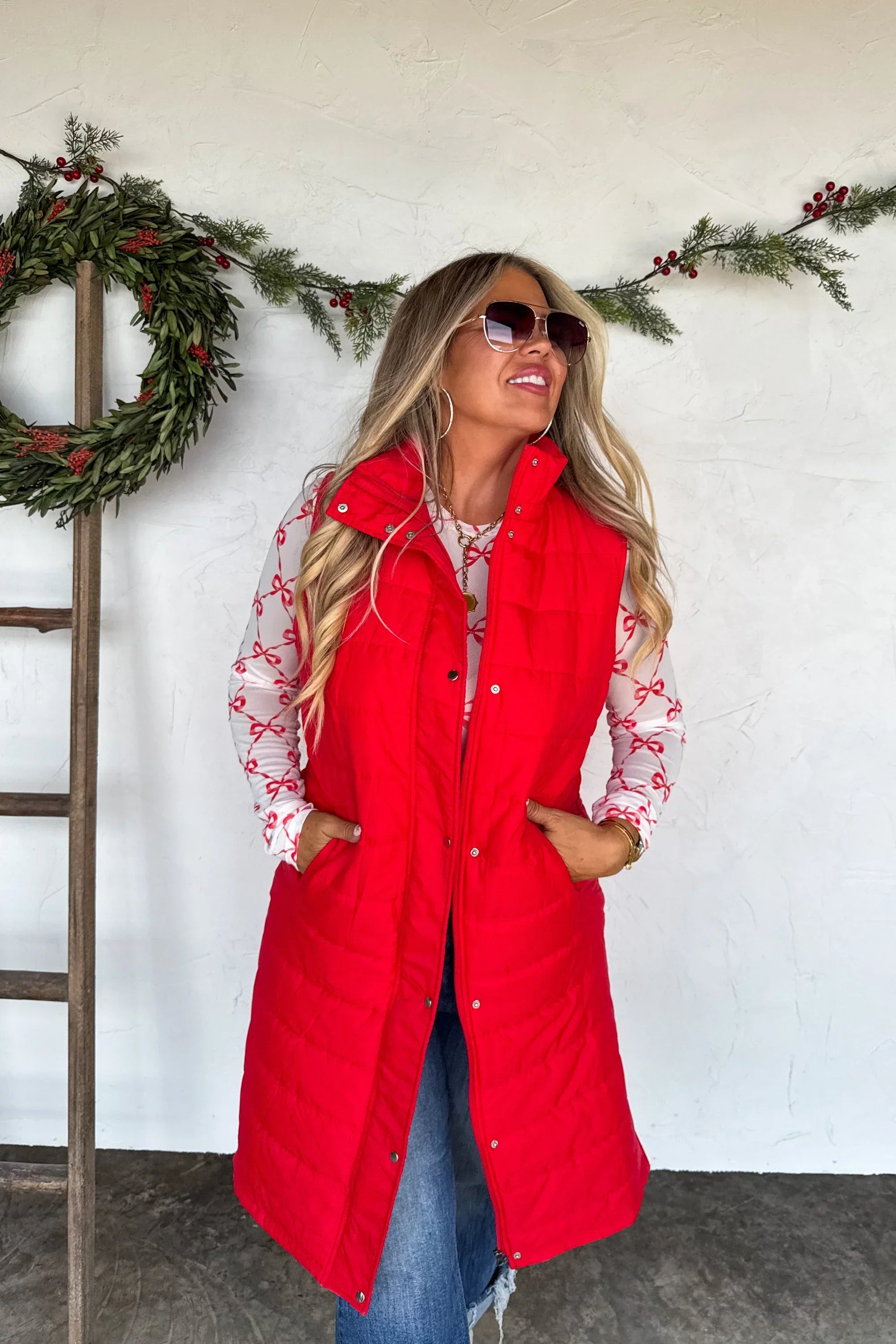 PREORDER: Kendall Long Puffer Vest-Womens-Stay Foxy Boutique, Florissant, Missouri