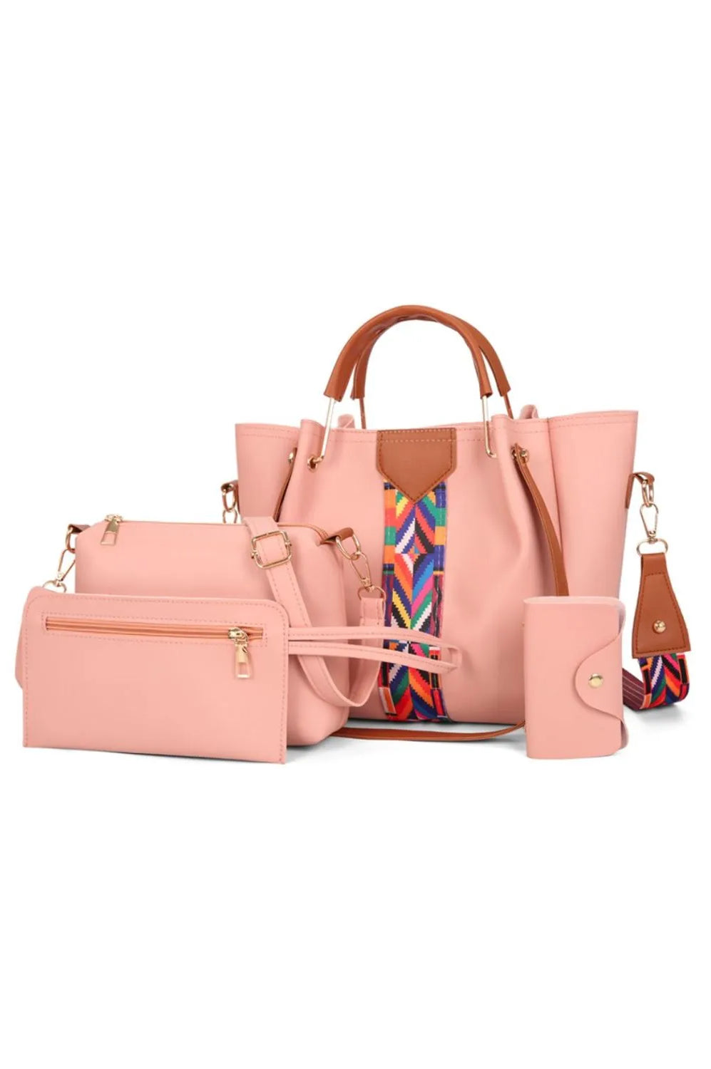 4-Piece Geometric Strap Bag Set-Stay Foxy Boutique, Florissant, Missouri