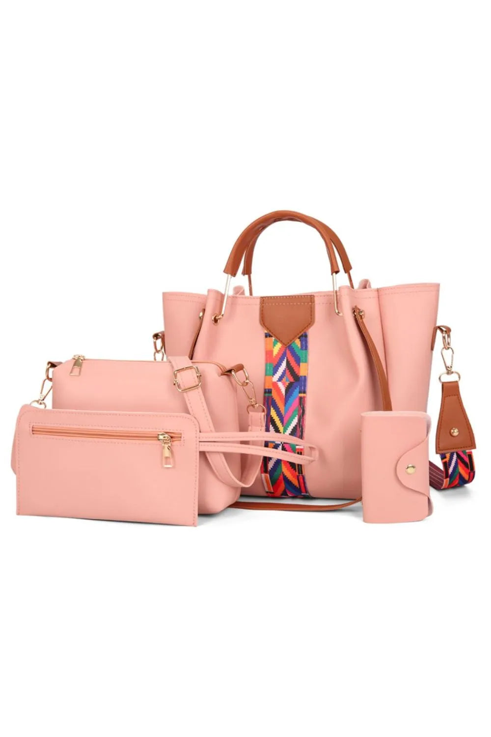4-Piece Geometric Strap Bag Set-Stay Foxy Boutique, Florissant, Missouri