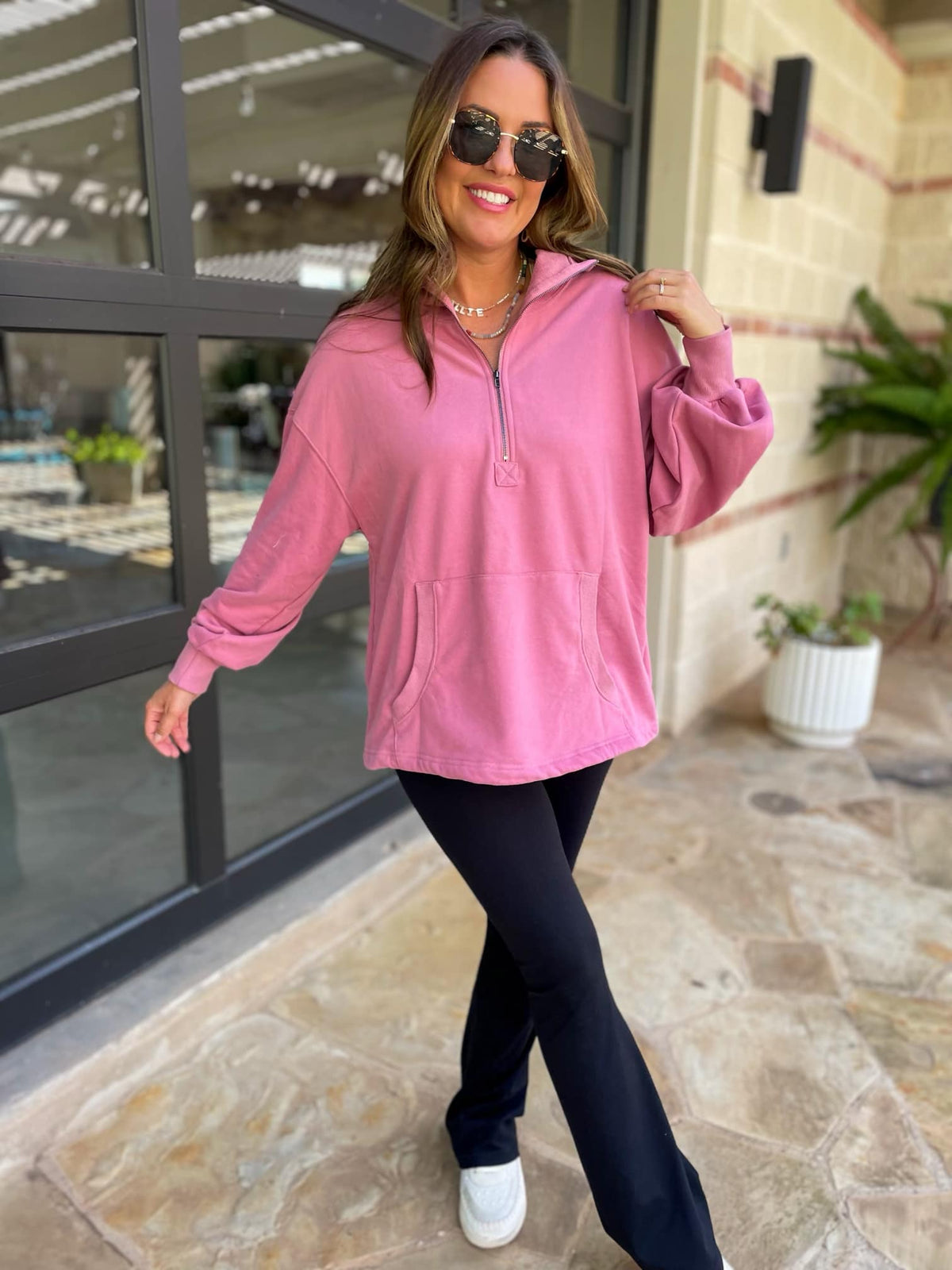 Hendrick Half Zip Hoodie in Nine Colors-Womens-Stay Foxy Boutique, Florissant, Missouri