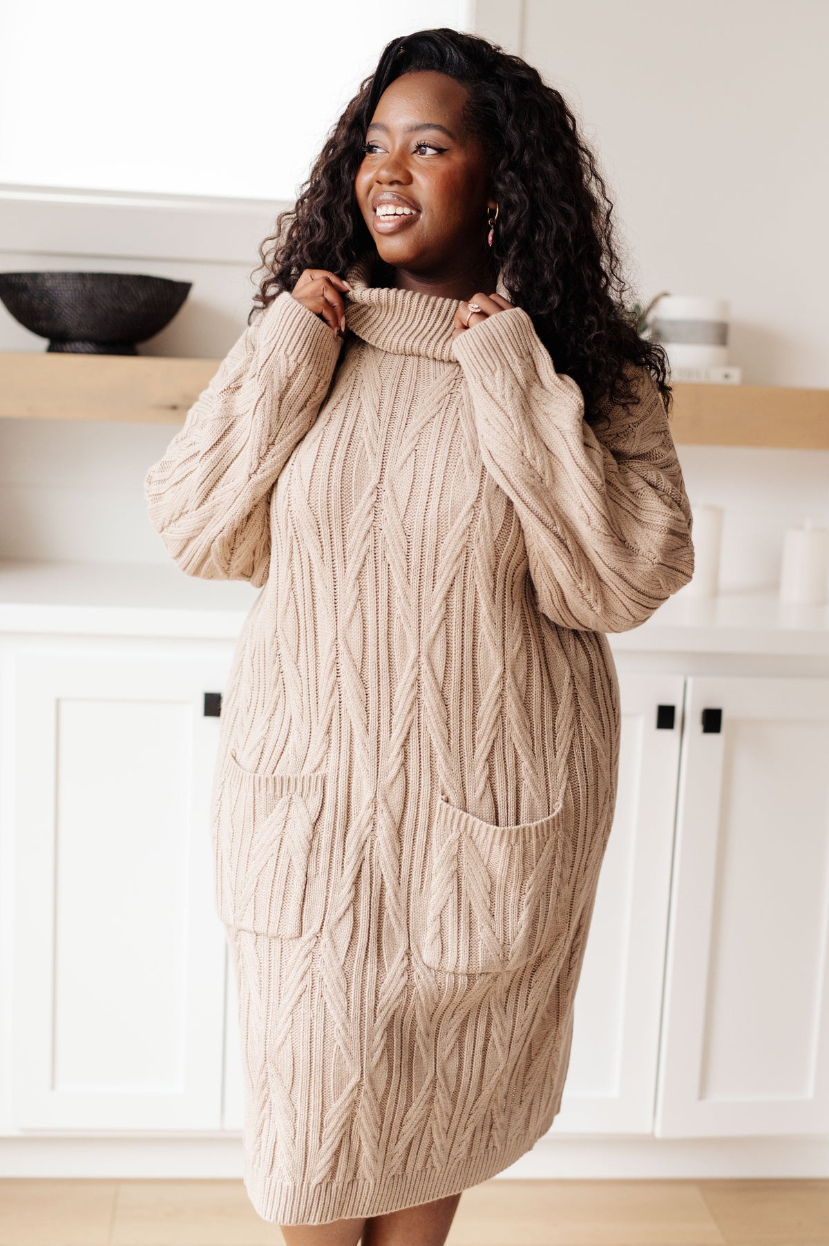 Bundled Beauty Turtleneck Sweater Dress-Dresses-Stay Foxy Boutique, Florissant, Missouri