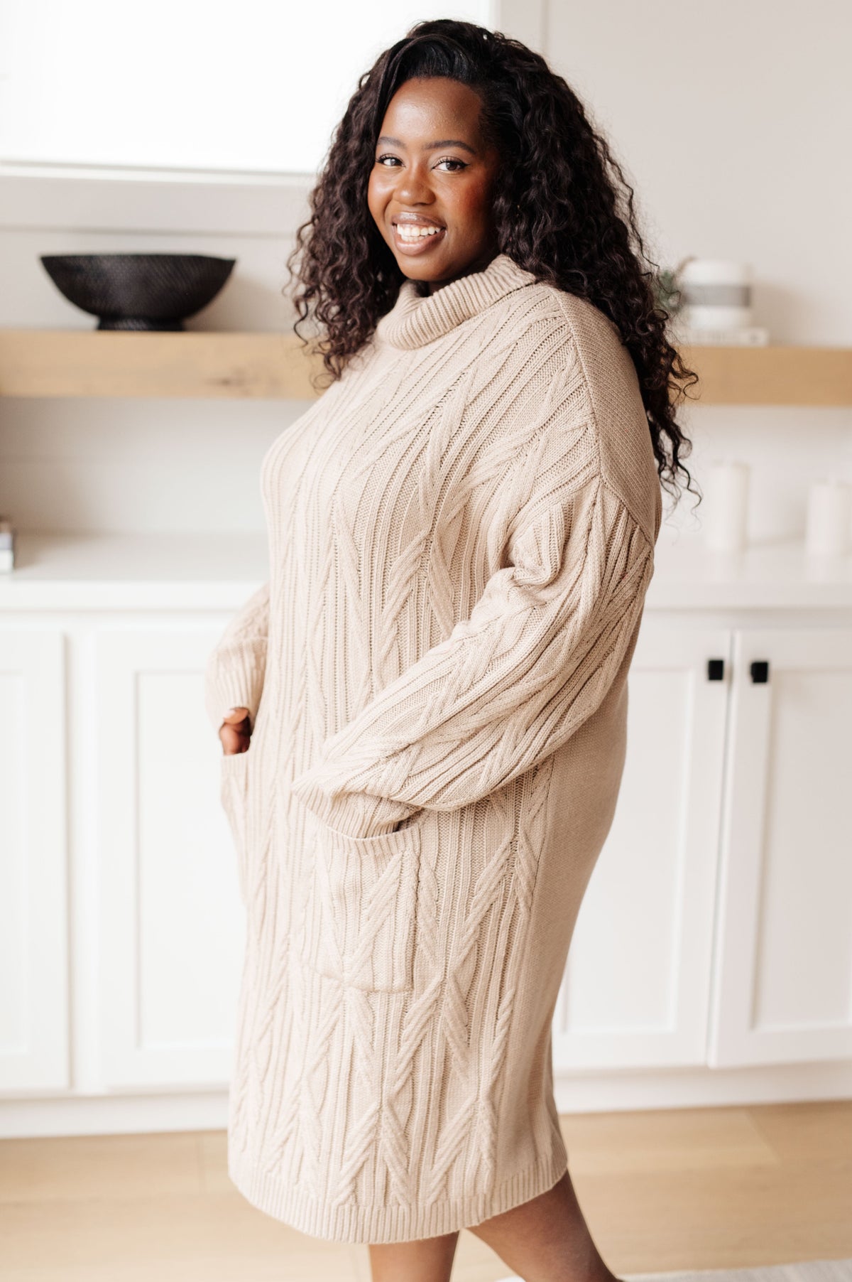Bundled Beauty Turtleneck Sweater Dress-Dresses-Stay Foxy Boutique, Florissant, Missouri
