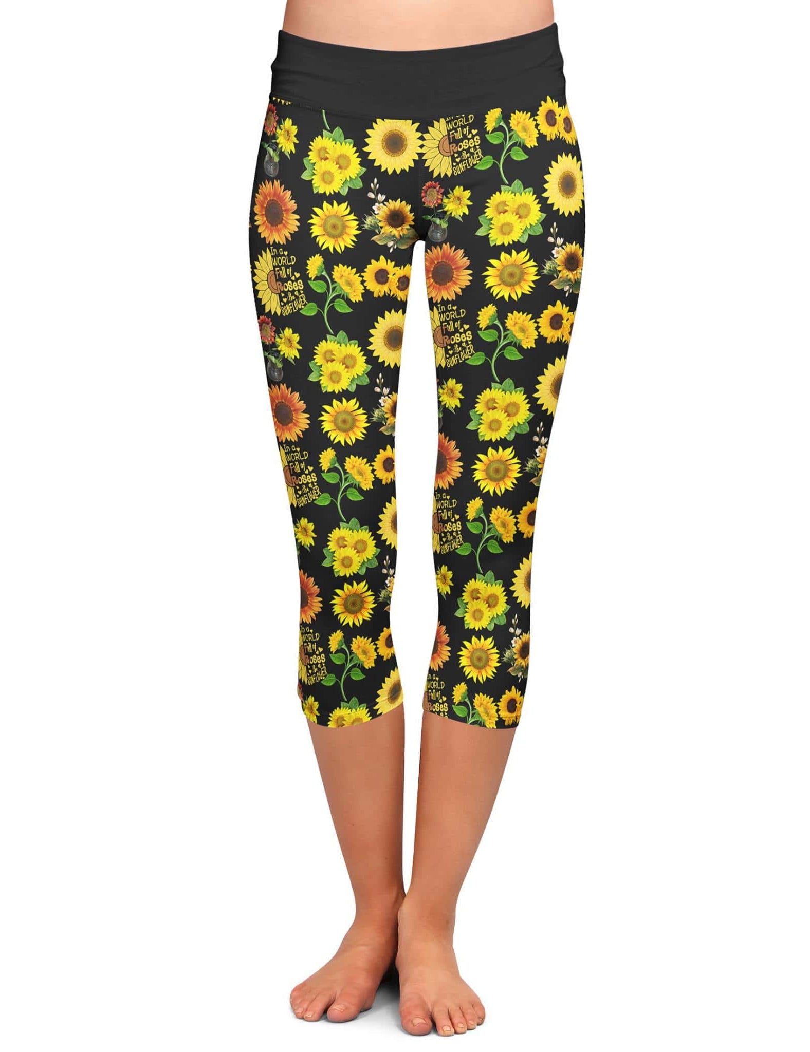 BE A SUNFLOWER (LEGGINGS, CAPRI, JOGGER CAPRI)-Stay Foxy Boutique, Florissant, Missouri