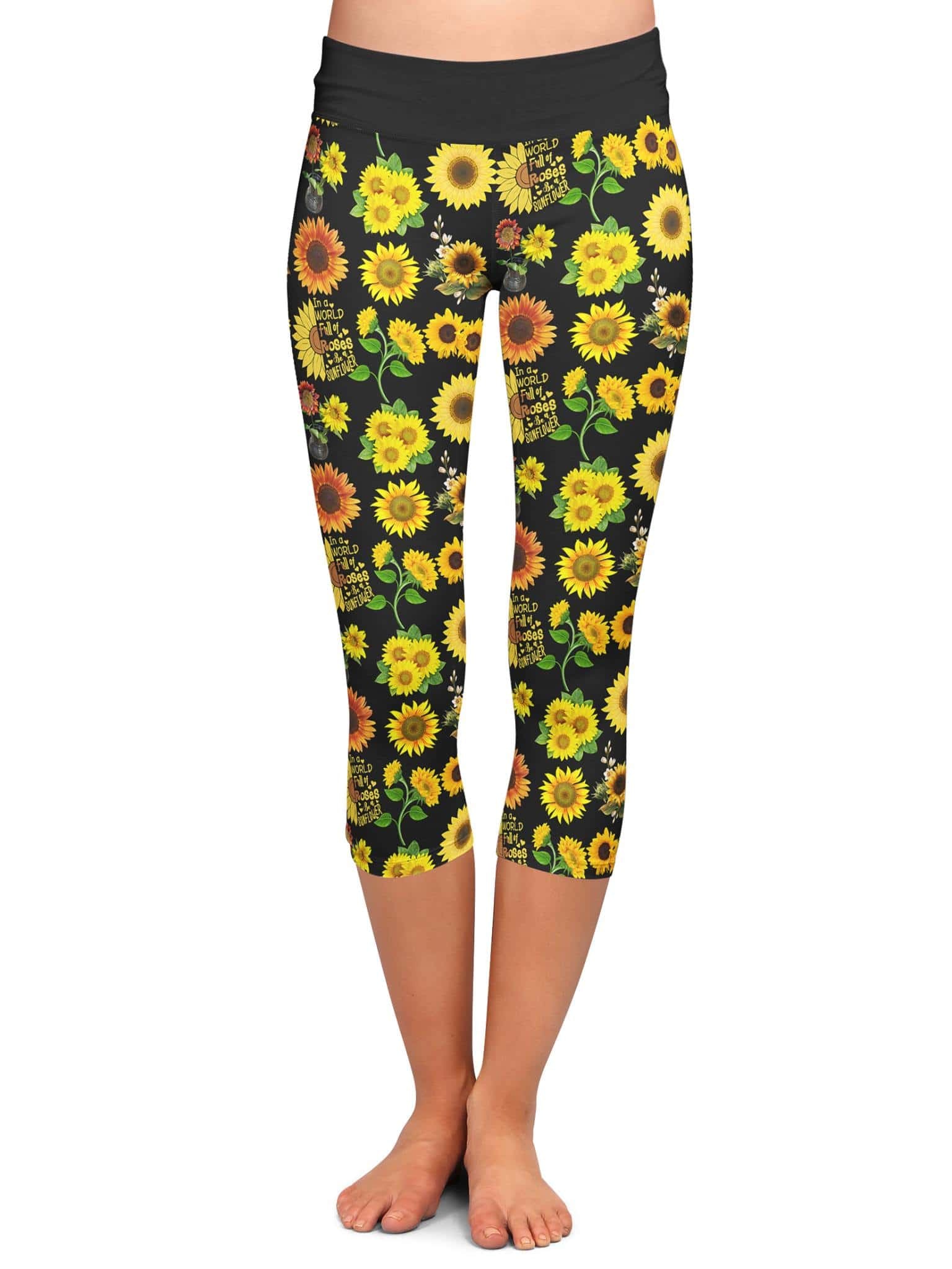 BE A SUNFLOWER (LEGGINGS, CAPRI, JOGGER CAPRI)-Stay Foxy Boutique, Florissant, Missouri