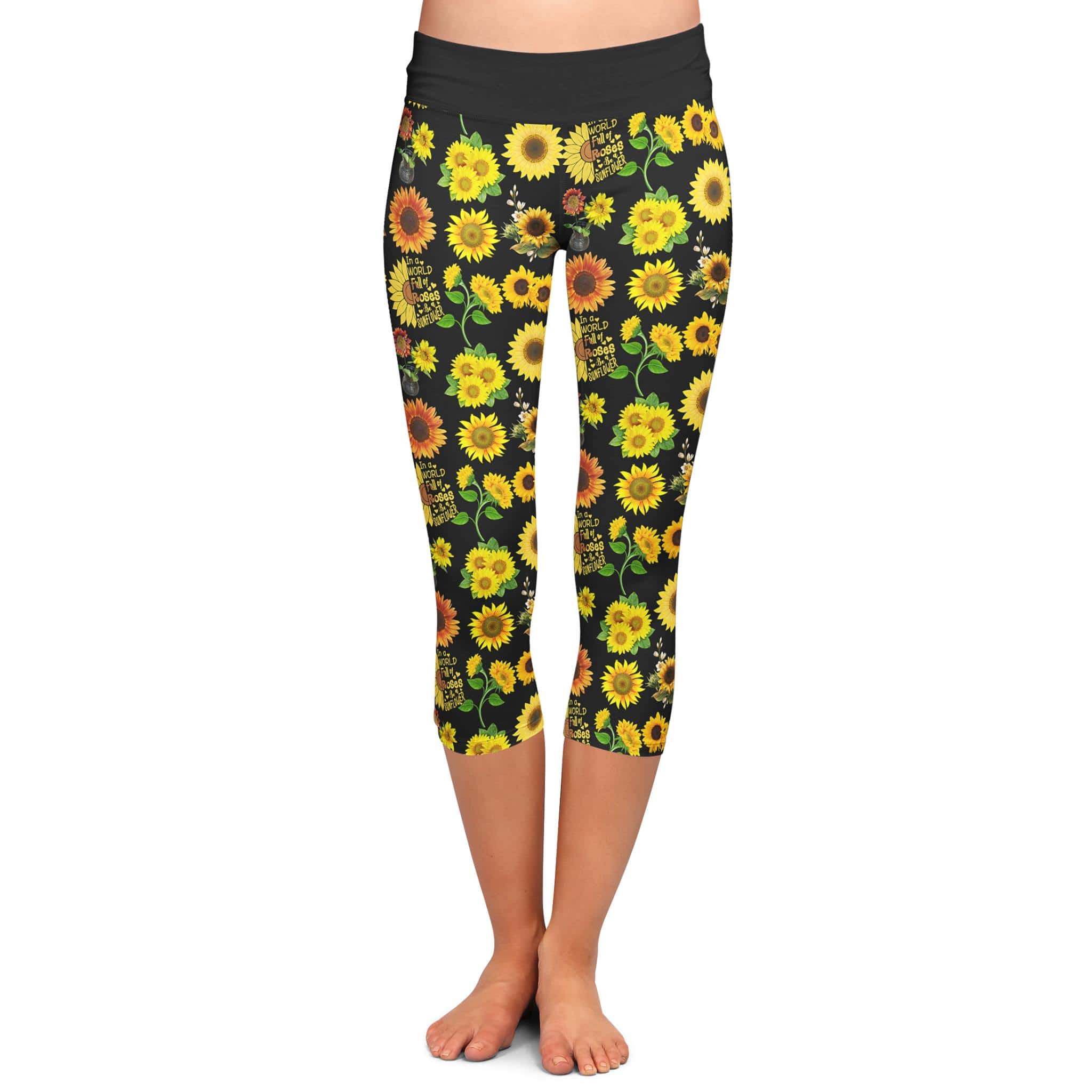 BE A SUNFLOWER (LEGGINGS, CAPRI, JOGGER CAPRI)-Stay Foxy Boutique, Florissant, Missouri