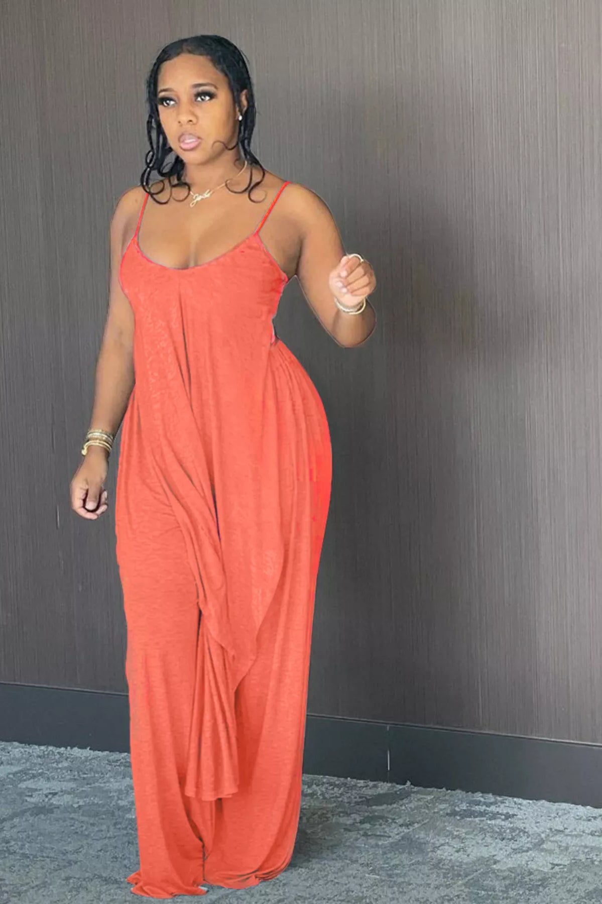 Full Size Asymmetrical Hem Cami and Pants Set Plus Size-Stay Foxy Boutique, Florissant, Missouri