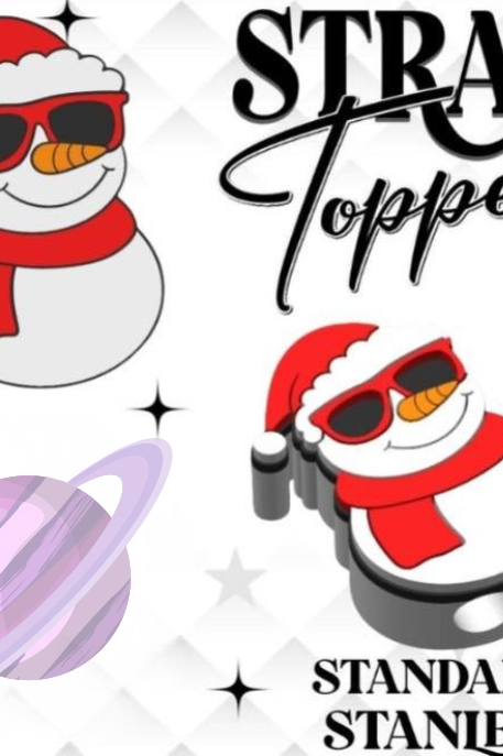 SNOWMAN- 3D PRINTED STRAW CHARM-Stay Foxy Boutique, Florissant, Missouri