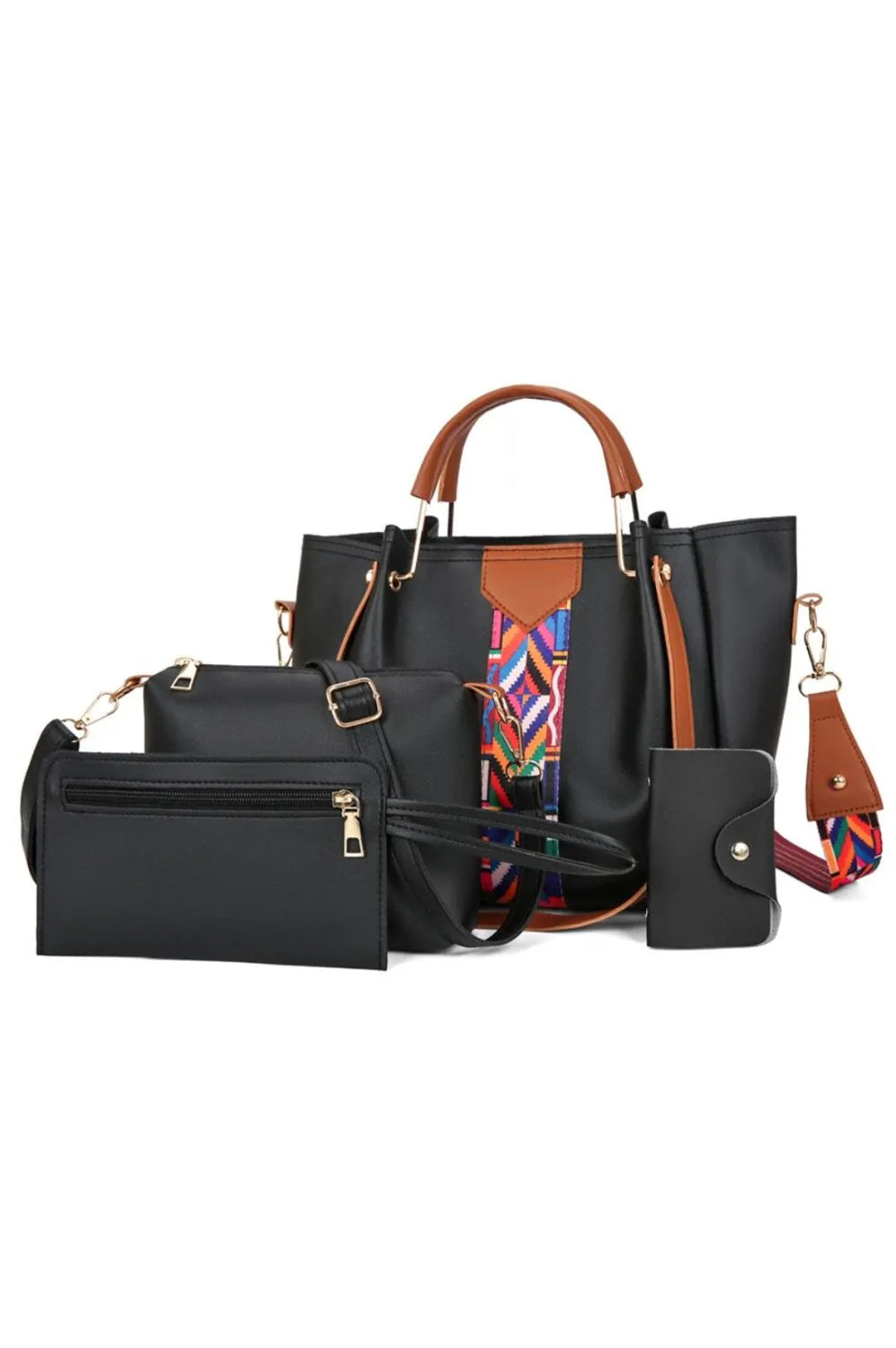 4-Piece Geometric Strap Bag Set-Stay Foxy Boutique, Florissant, Missouri