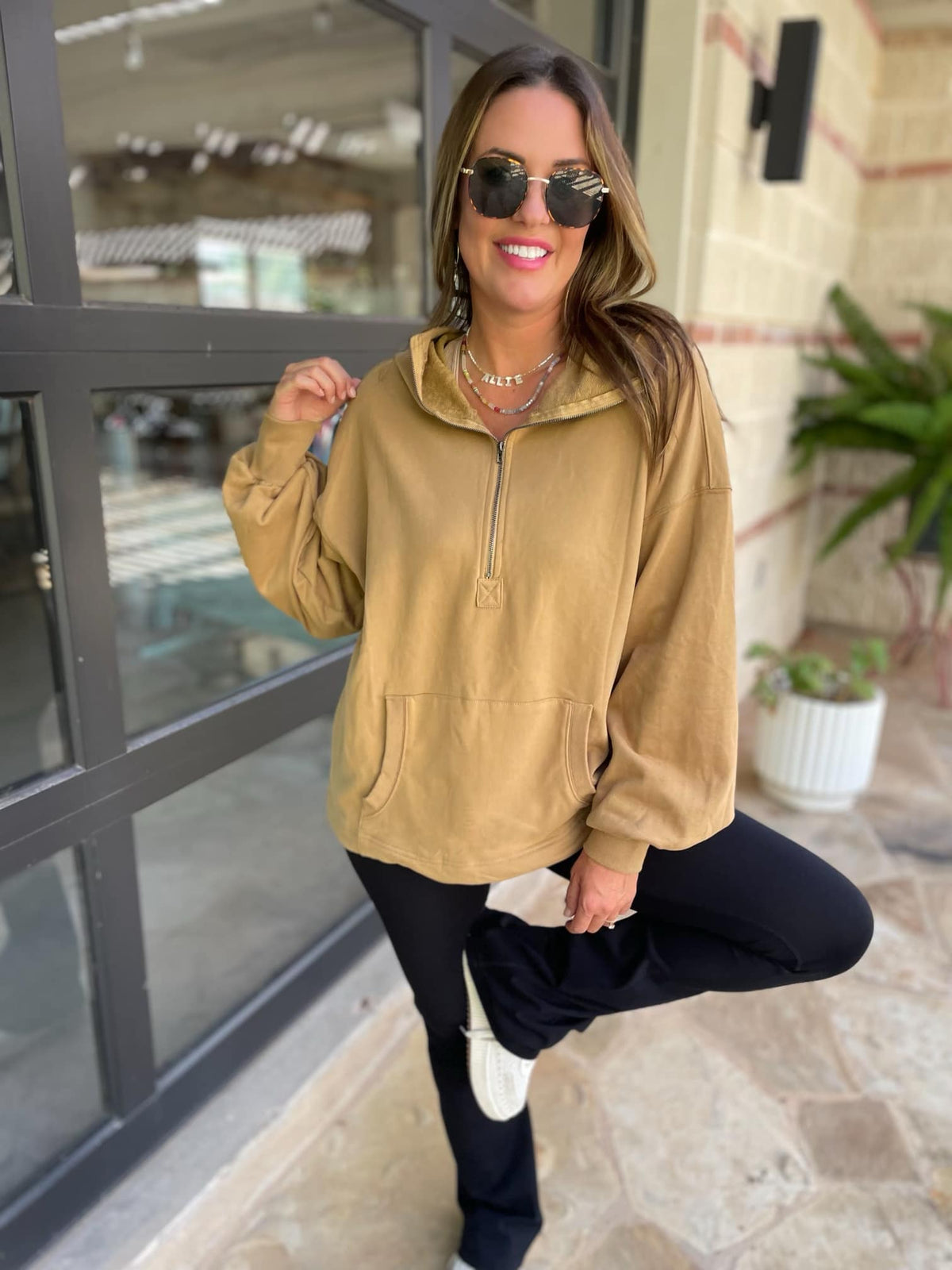 Hendrick Half Zip Hoodie in Nine Colors-Womens-Stay Foxy Boutique, Florissant, Missouri