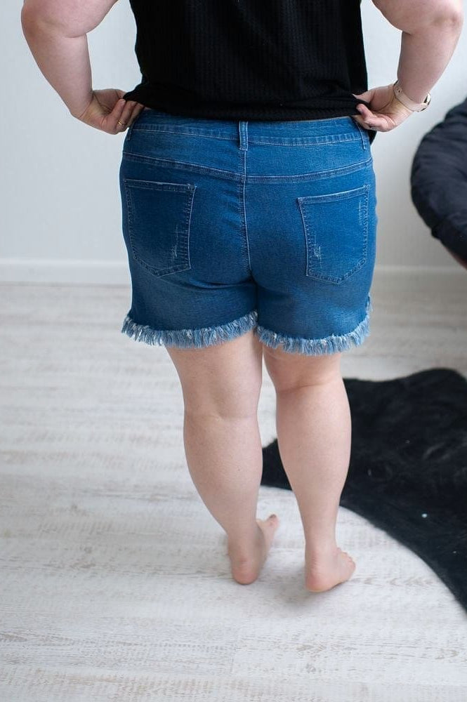 DISTRESSED STRETCH JEAN SHORTS-Stay Foxy Boutique, Florissant, Missouri