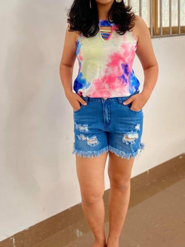 DISTRESSED STRETCH JEAN SHORTS-Stay Foxy Boutique, Florissant, Missouri