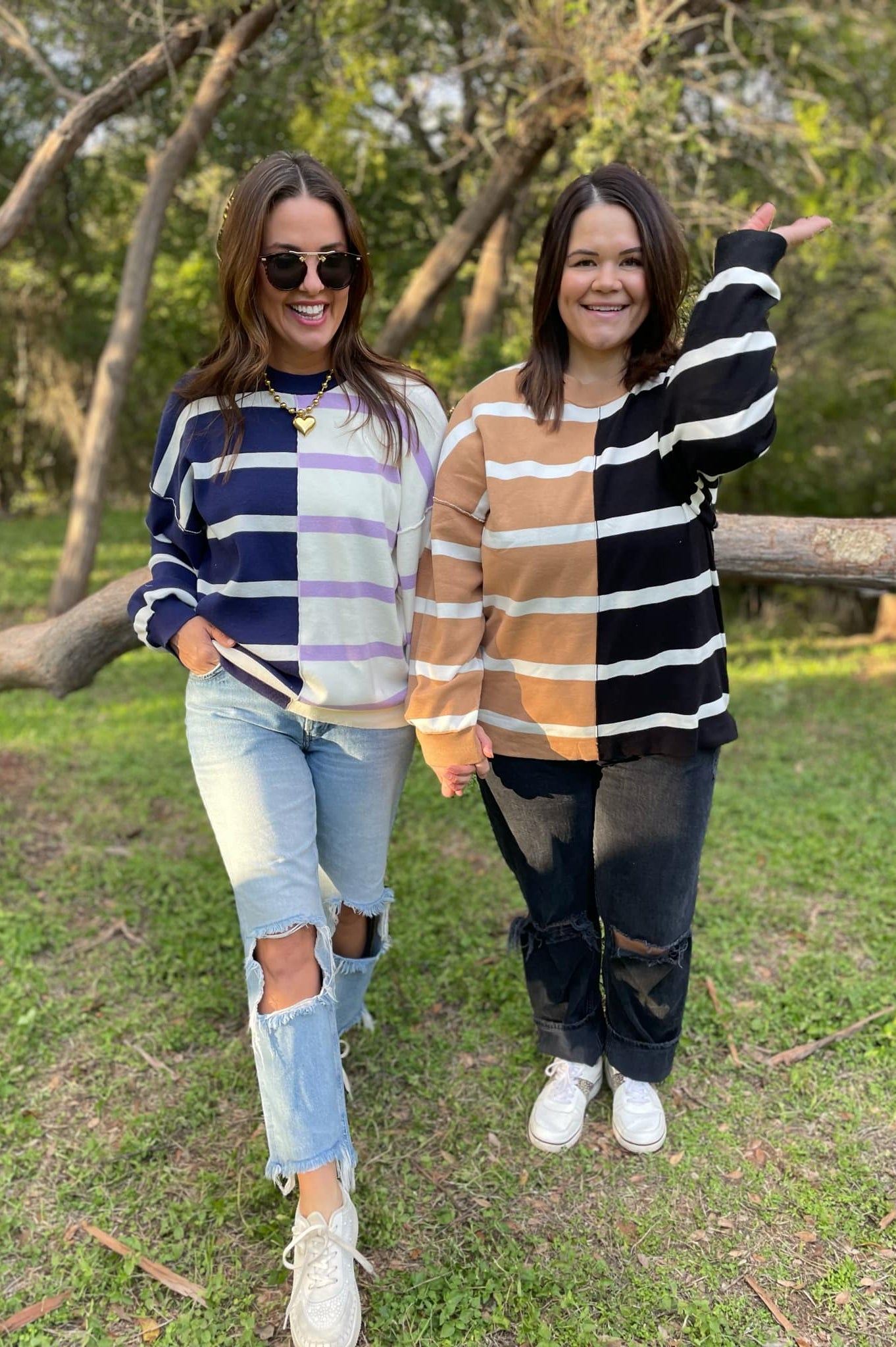PREORDER: Exceptional Thought Striped Patchwork Sweater in Three Colors-Womens-Stay Foxy Boutique, Florissant, Missouri