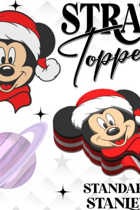 HOLIDAY MOUSE- 3D PRINTED STRAW CHARM-Stay Foxy Boutique, Florissant, Missouri
