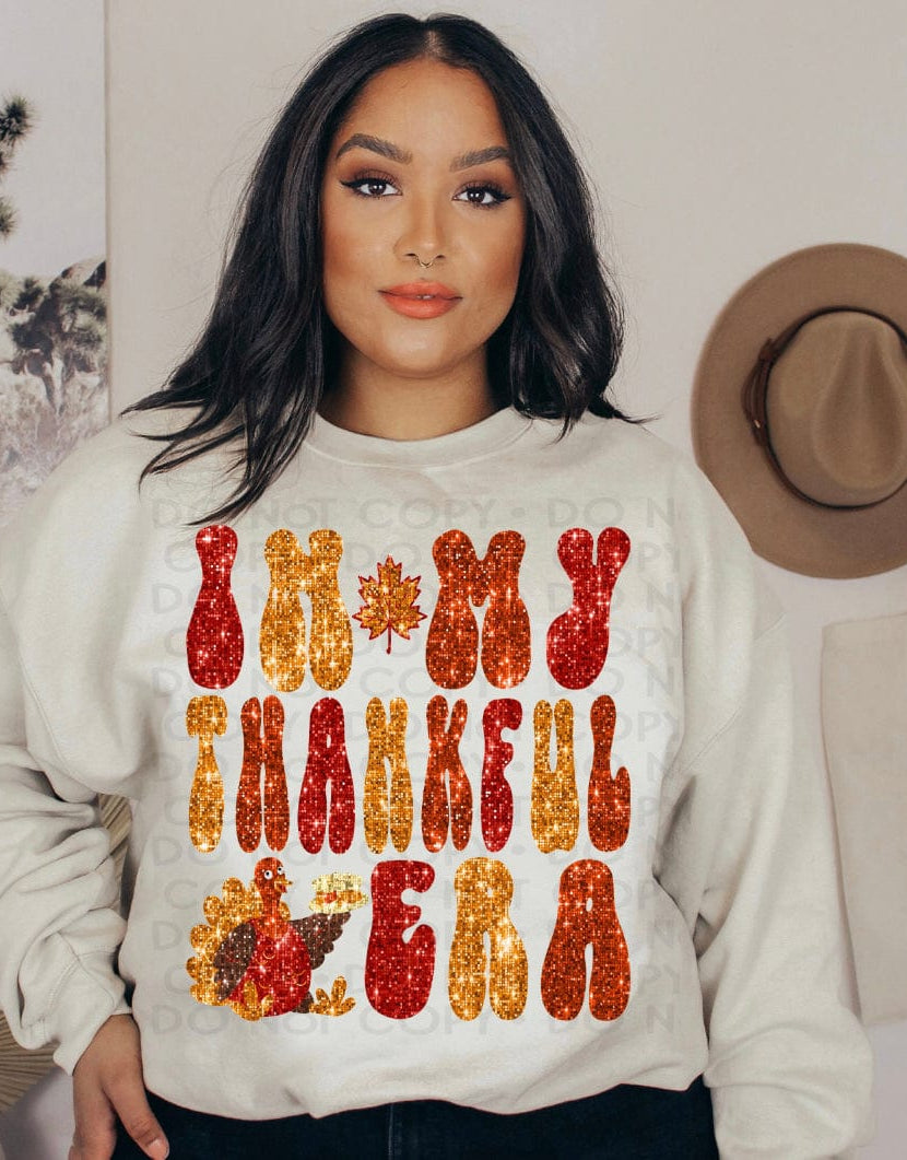 Thankful Faux Glitter Graphic T-Graphic T-Stay Foxy Boutique, Florissant, Missouri