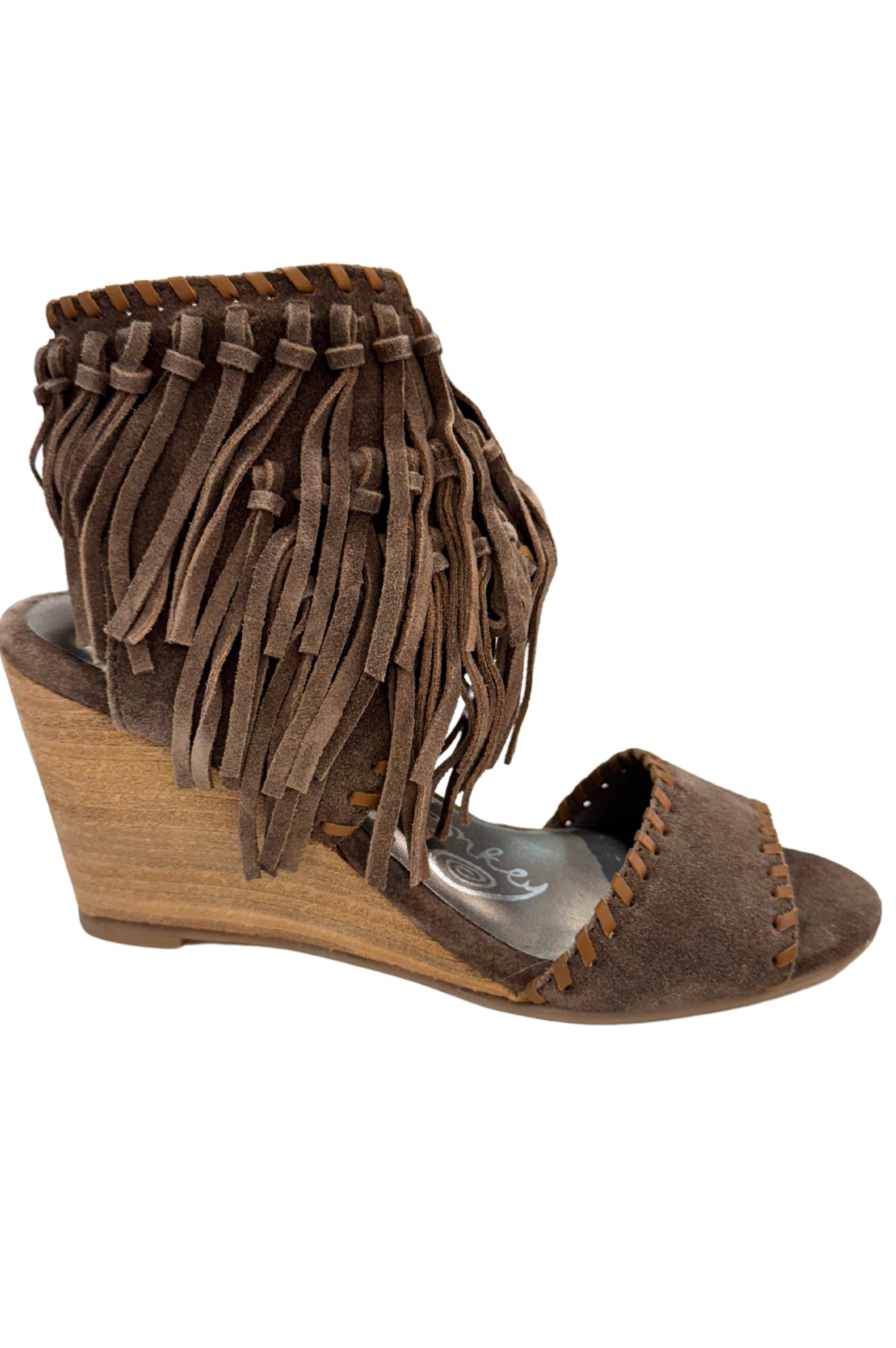 True Fringe Wedge in Taupe-140 Wedges-Stay Foxy Boutique, Florissant, Missouri
