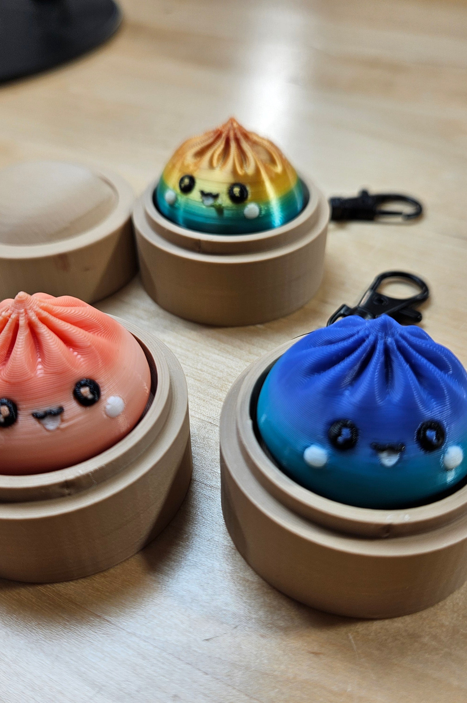 5 PACK MYSTERY FIDGET CLICKER DUMPLING KEYCHAINS- 3D PRINTED-Stay Foxy Boutique, Florissant, Missouri