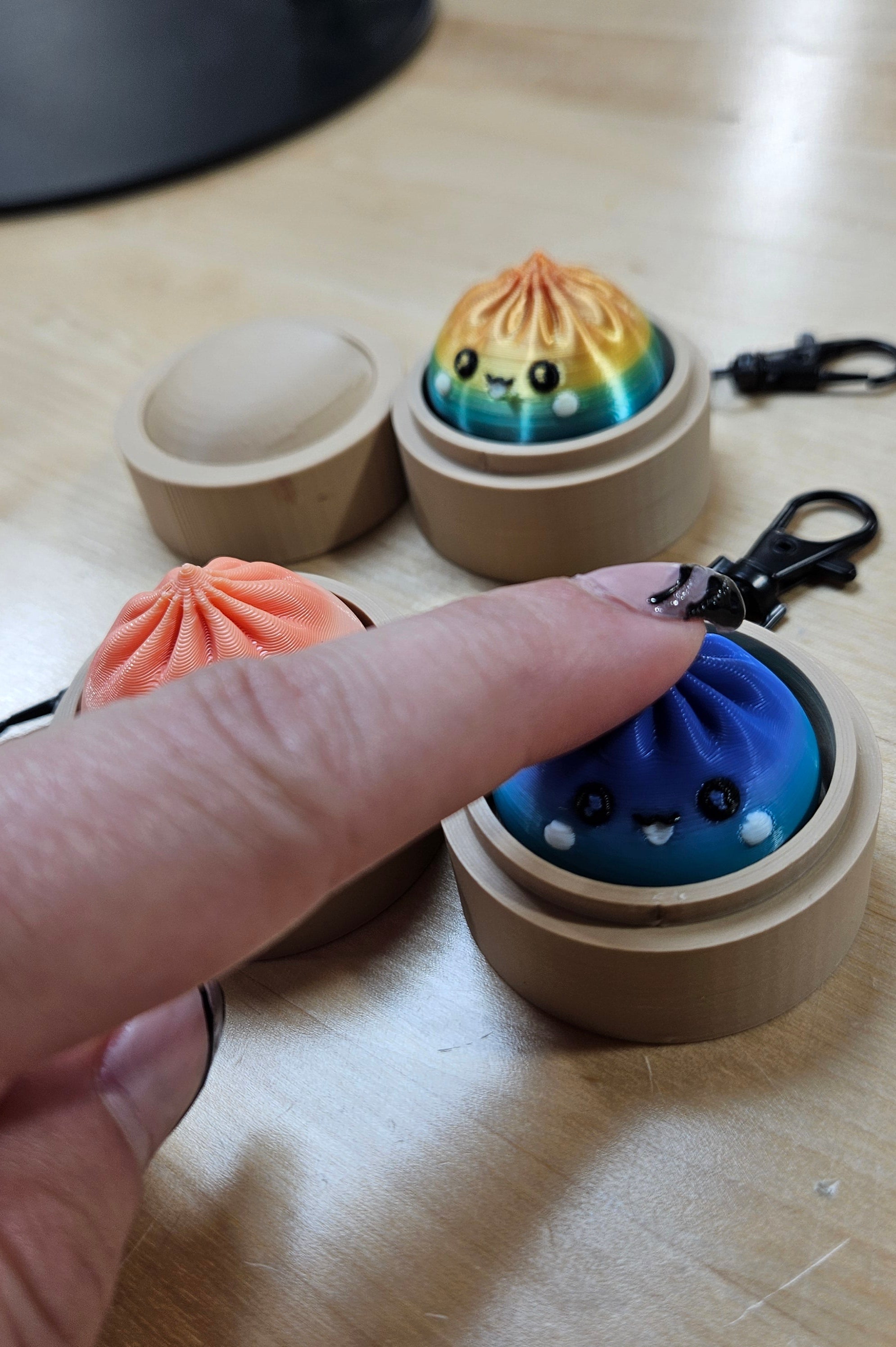 5 PACK MYSTERY FIDGET CLICKER DUMPLING KEYCHAINS- 3D PRINTED-Stay Foxy Boutique, Florissant, Missouri