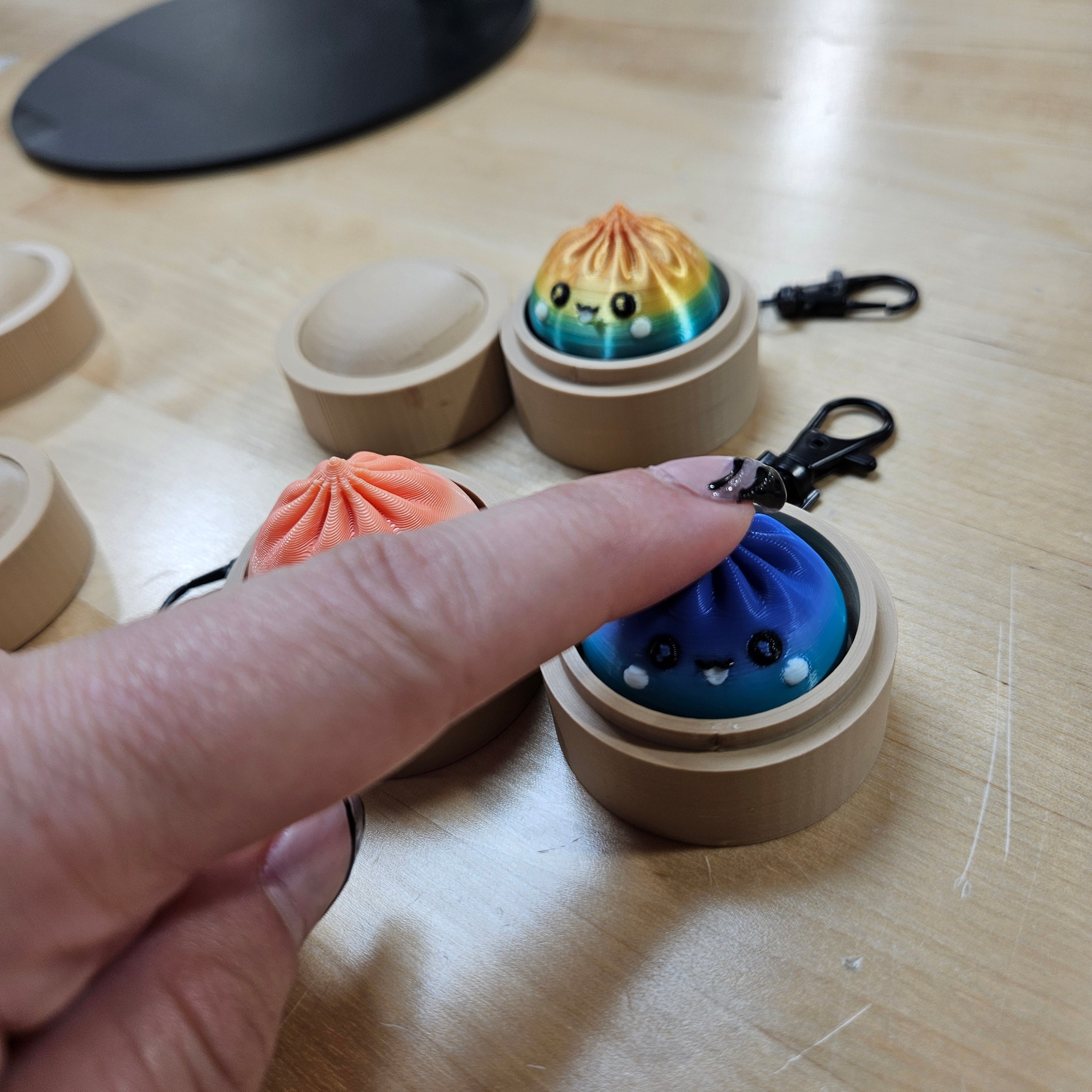 5 PACK MYSTERY FIDGET CLICKER DUMPLING KEYCHAINS- 3D PRINTED-Stay Foxy Boutique, Florissant, Missouri