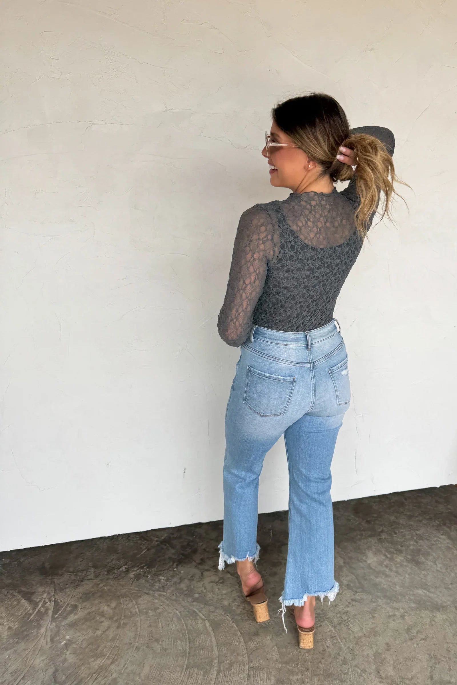 PREORDER: Jolie Lace Thumbhole Top-Womens-Stay Foxy Boutique, Florissant, Missouri