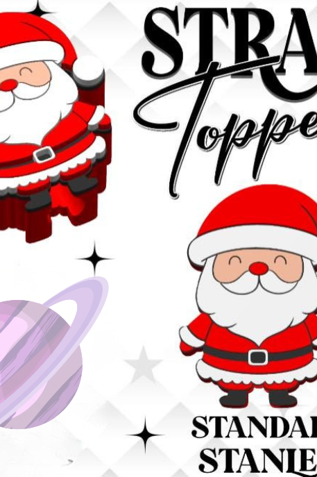 SANTA- 3D PRINTED STRAW CHARM-Stay Foxy Boutique, Florissant, Missouri