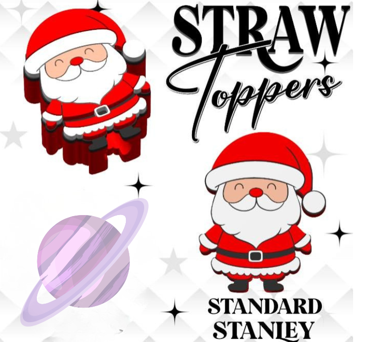 SANTA- 3D PRINTED STRAW CHARM-Stay Foxy Boutique, Florissant, Missouri