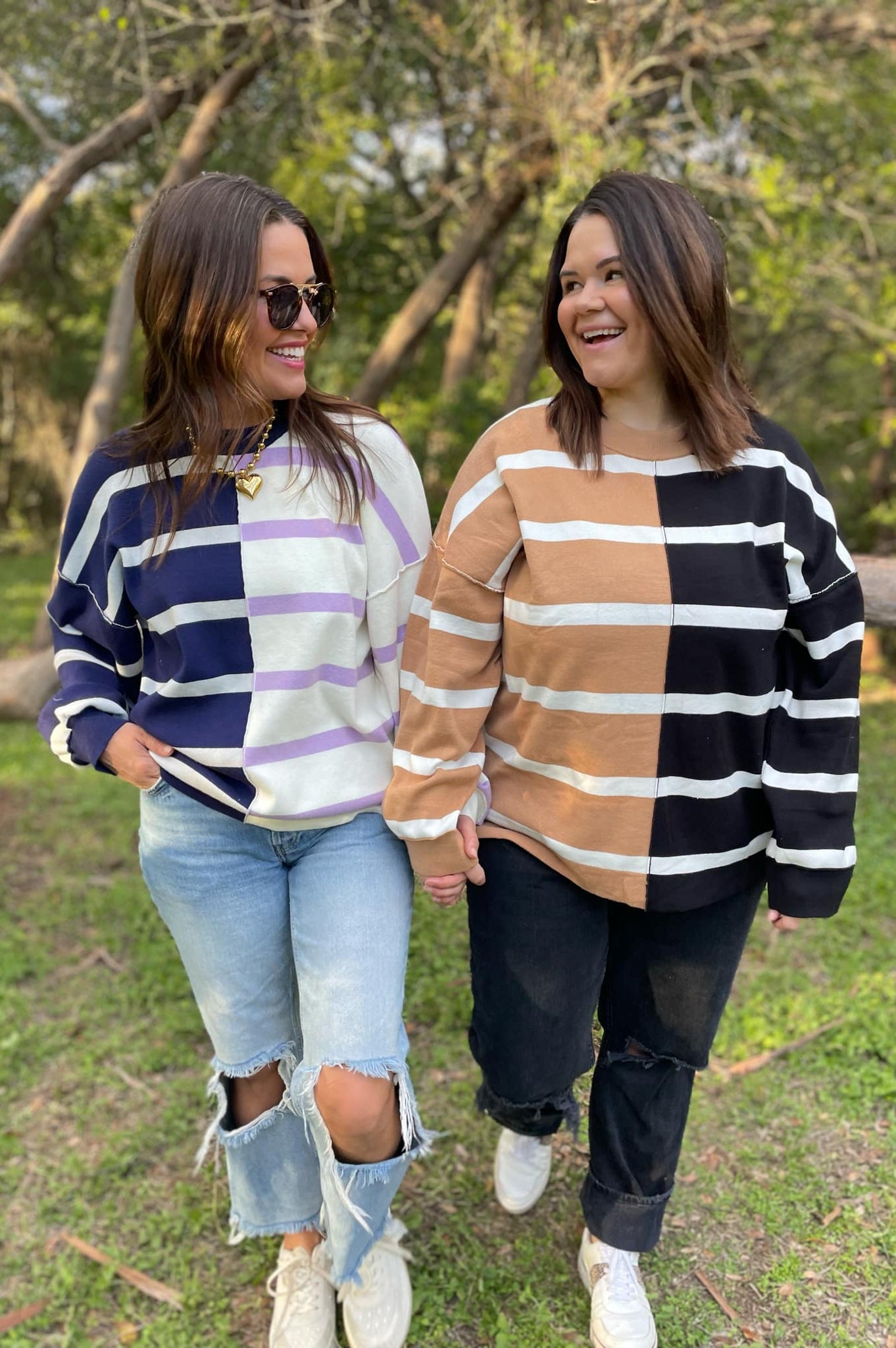 PREORDER: Exceptional Thought Striped Patchwork Sweater in Three Colors-Womens-Stay Foxy Boutique, Florissant, Missouri