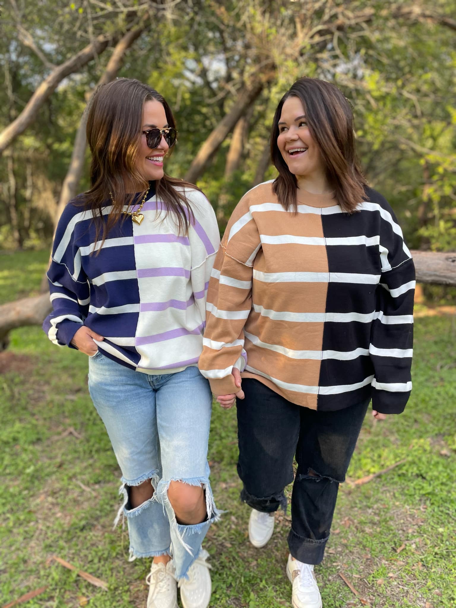 PREORDER: Exceptional Thought Striped Patchwork Sweater in Three Colors-Womens-Stay Foxy Boutique, Florissant, Missouri