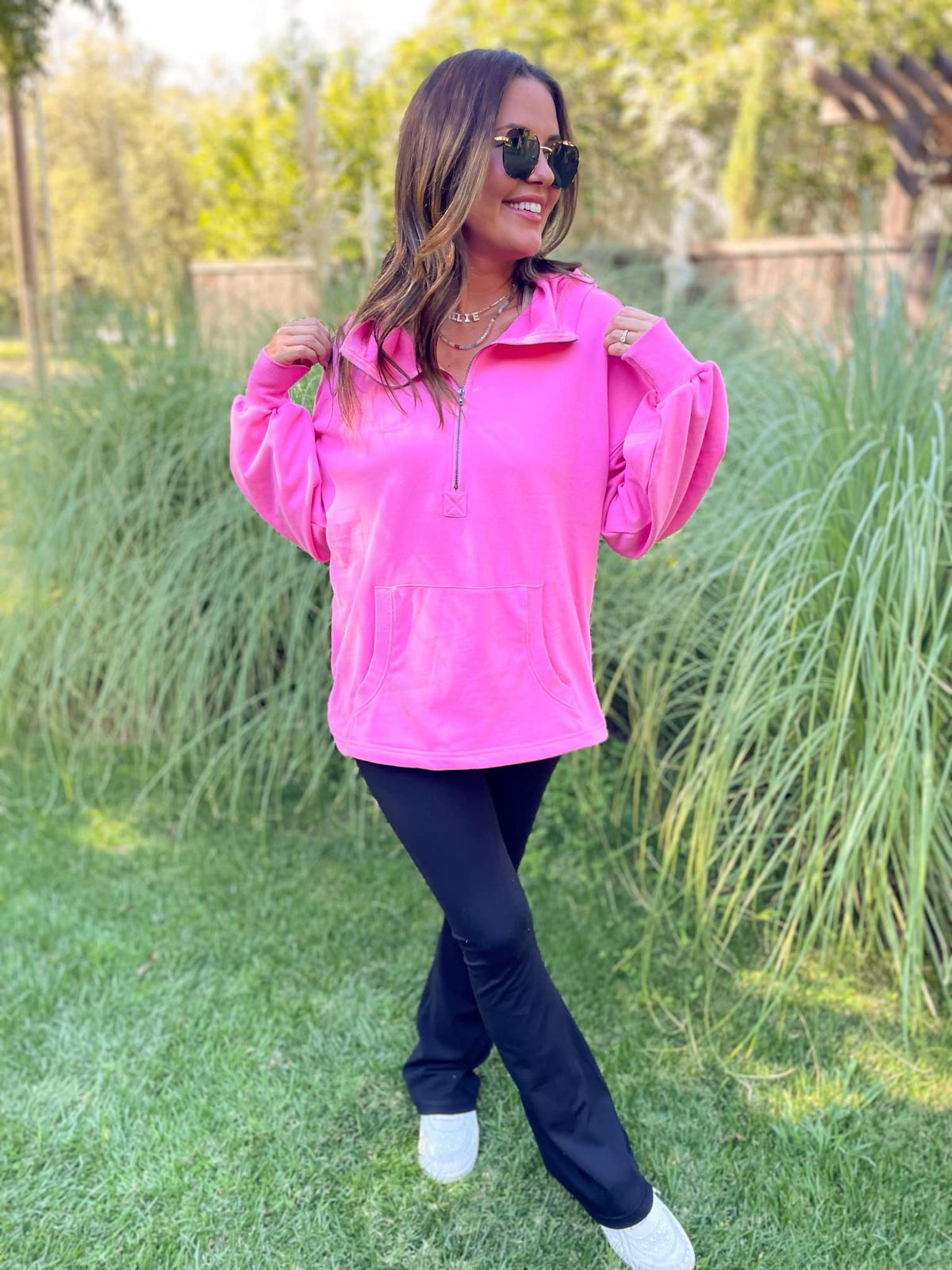 Hendrick Half Zip Hoodie in Nine Colors-Womens-Stay Foxy Boutique, Florissant, Missouri