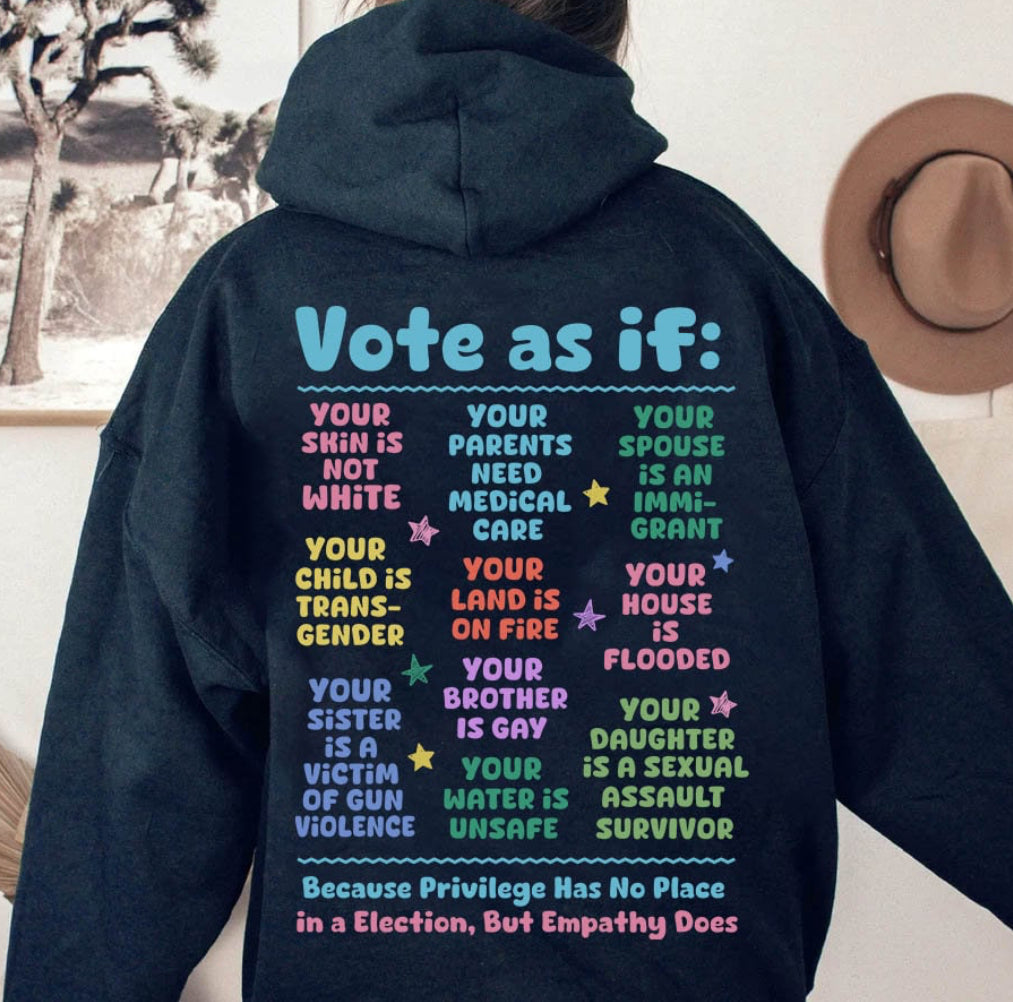 Vote As If Graphic T shirt (this image will go on the back unless you note in the note area you want it on the front)-Graphic T-Stay Foxy Boutique, Florissant, Missouri