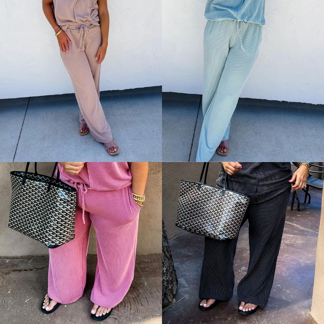 Sophia Ribbed Pants in Four Colors-Womens-Stay Foxy Boutique, Florissant, Missouri