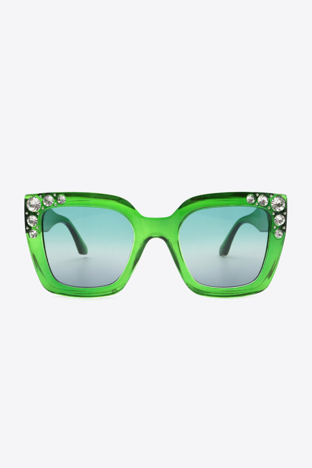 Inlaid Rhinestone Polycarbonate Sunglasses-Stay Foxy Boutique, Florissant, Missouri