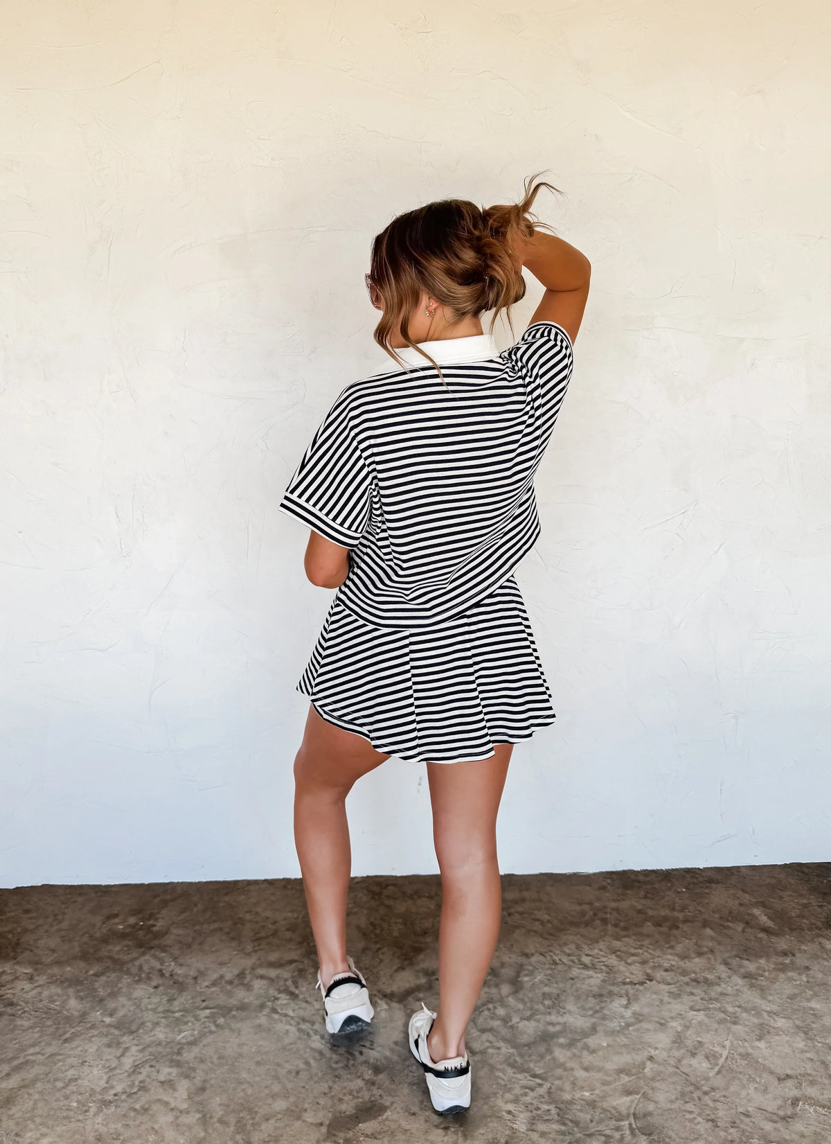 PREORDER: Harbor Stripe Skort Set in Two Colors-Womens-Stay Foxy Boutique, Florissant, Missouri
