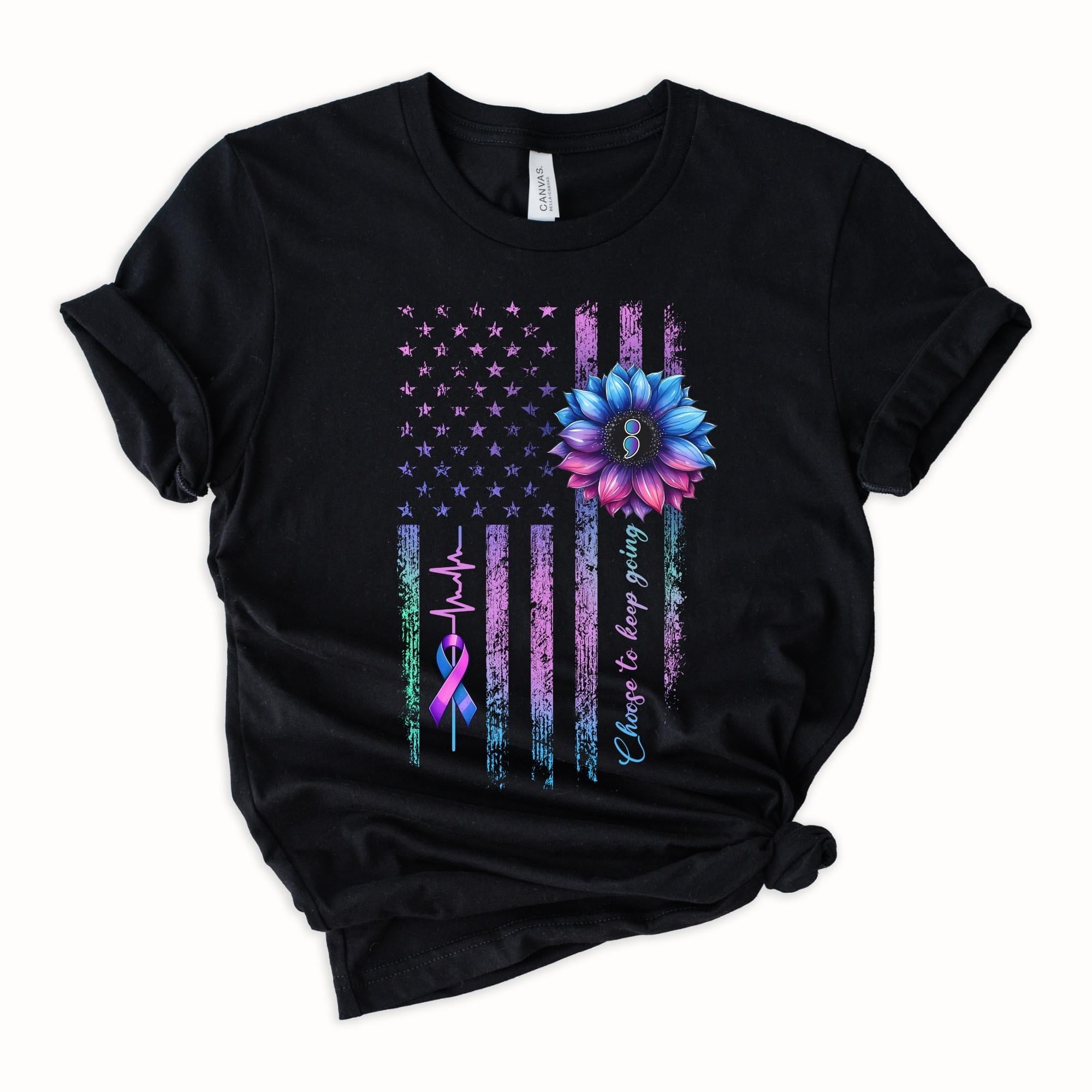 Choose To Keep Going Flag Graphic T-Graphic T-Stay Foxy Boutique, Florissant, Missouri