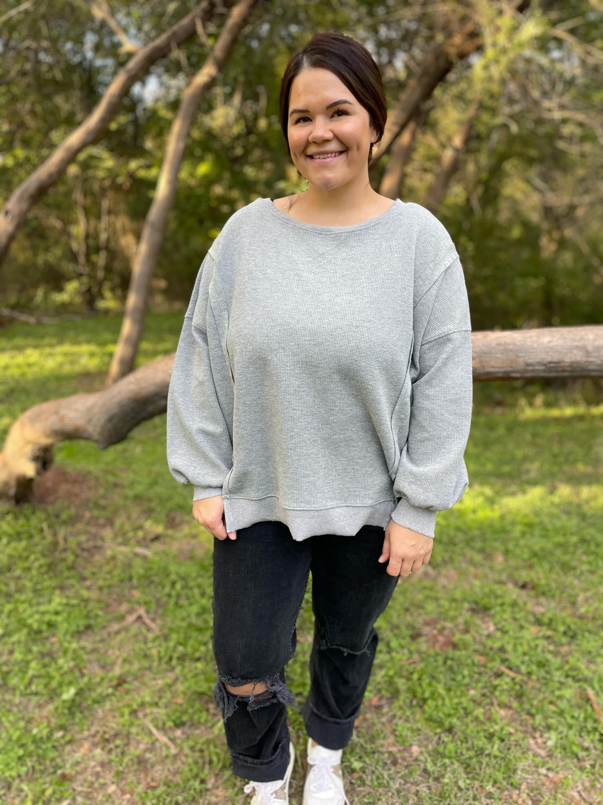 PREORDER: Thinking It Over Waffle Knit Pullover in Three Colors-Womens-Stay Foxy Boutique, Florissant, Missouri