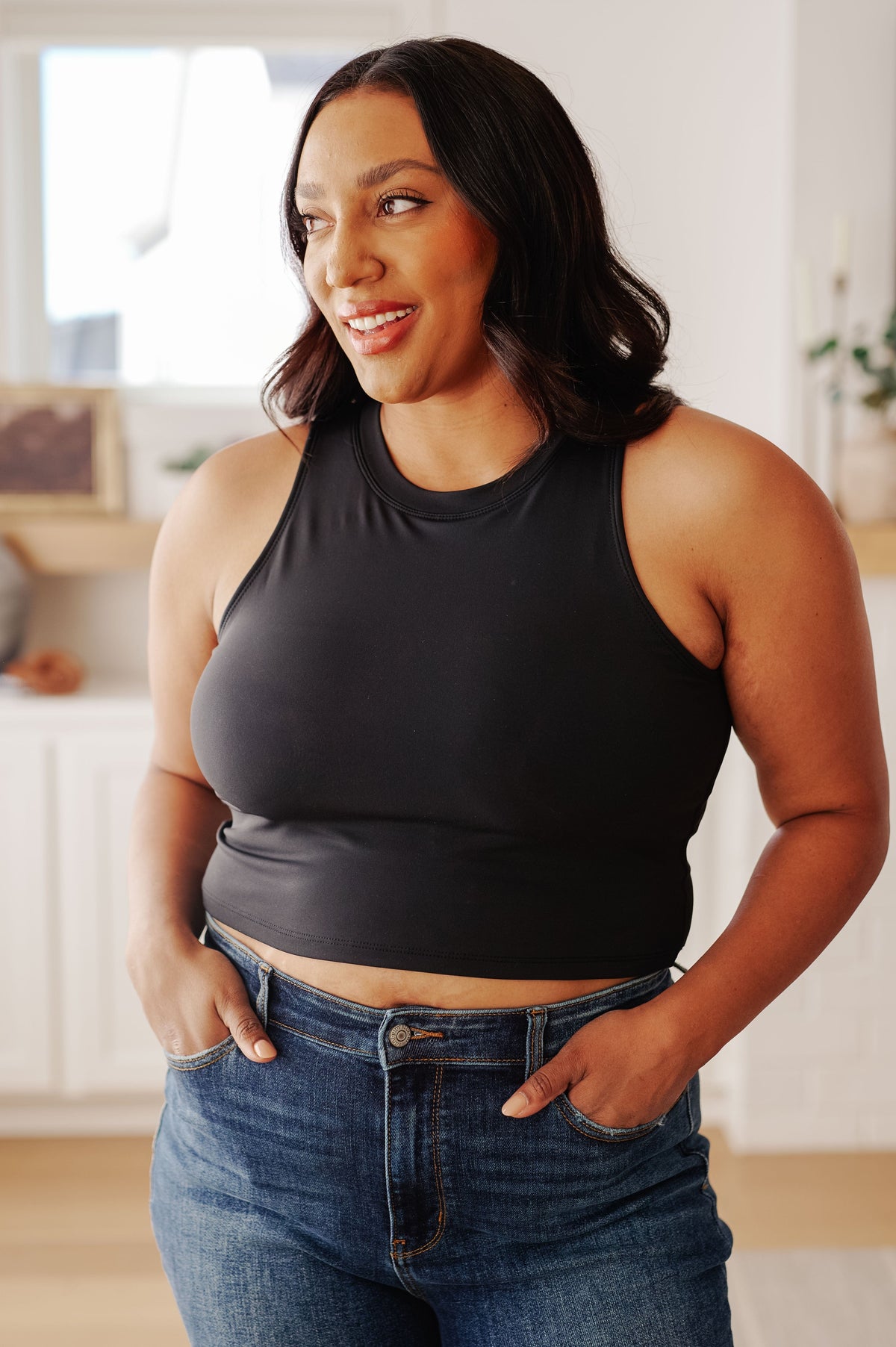 Yesterday's Crop Tank in Black-Tops-Stay Foxy Boutique, Florissant, Missouri