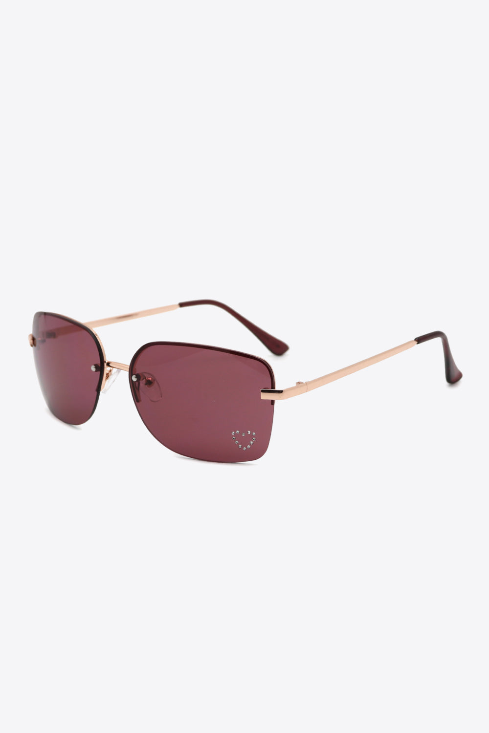 Rhinestone Heart Metal Frame Sunglasses-Stay Foxy Boutique, Florissant, Missouri