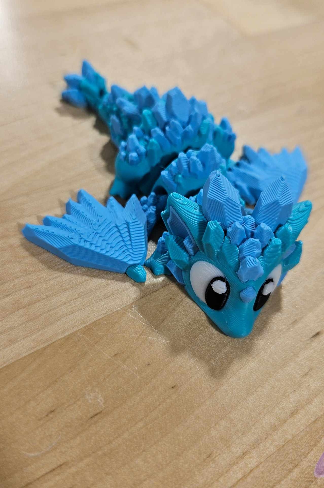 3D PRINTED BLUE CRYSTAL DRAGON AND EGG-Stay Foxy Boutique, Florissant, Missouri