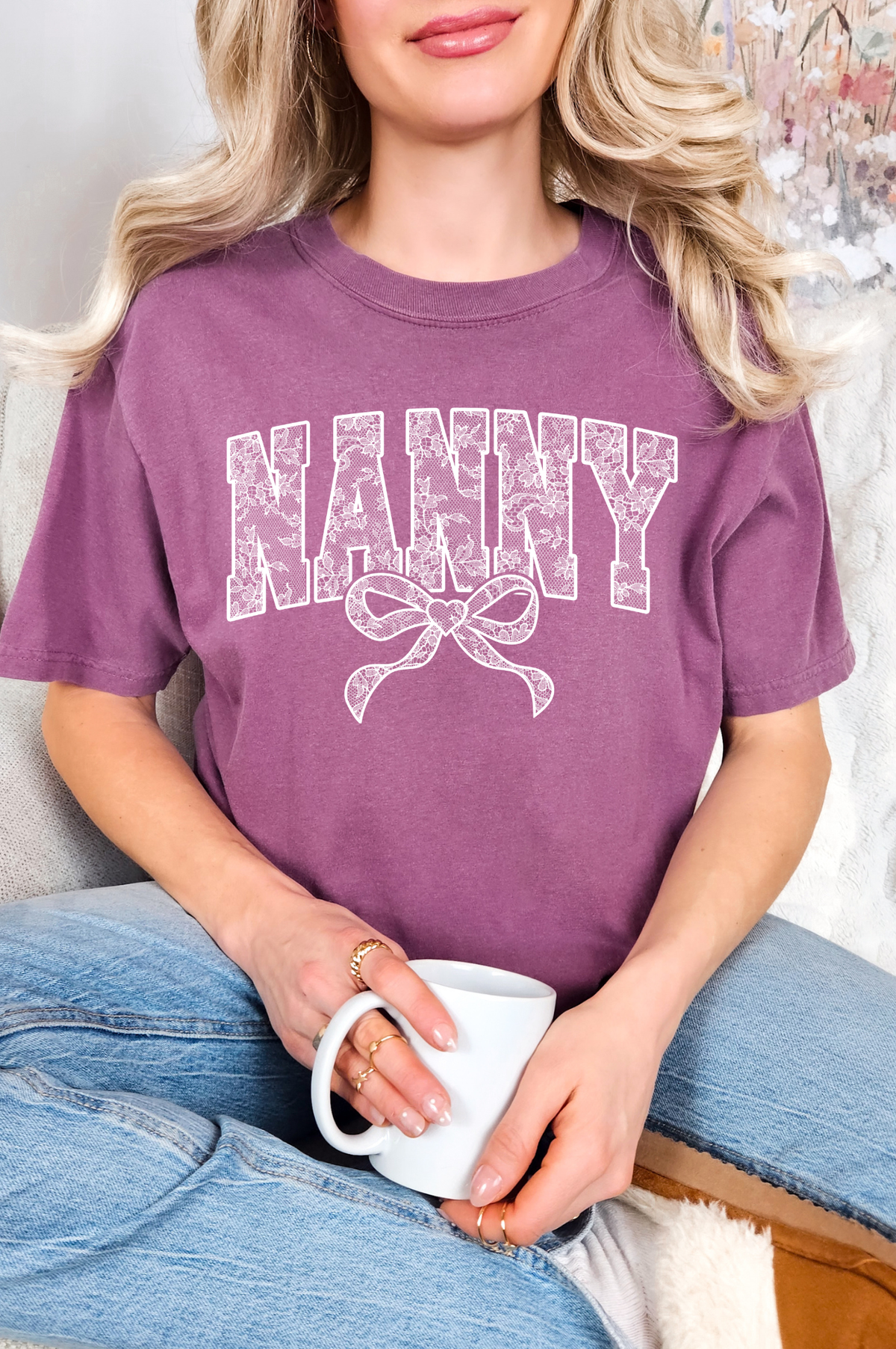 Lace Names Graphic Tee in Berry-Womens-Stay Foxy Boutique, Florissant, Missouri