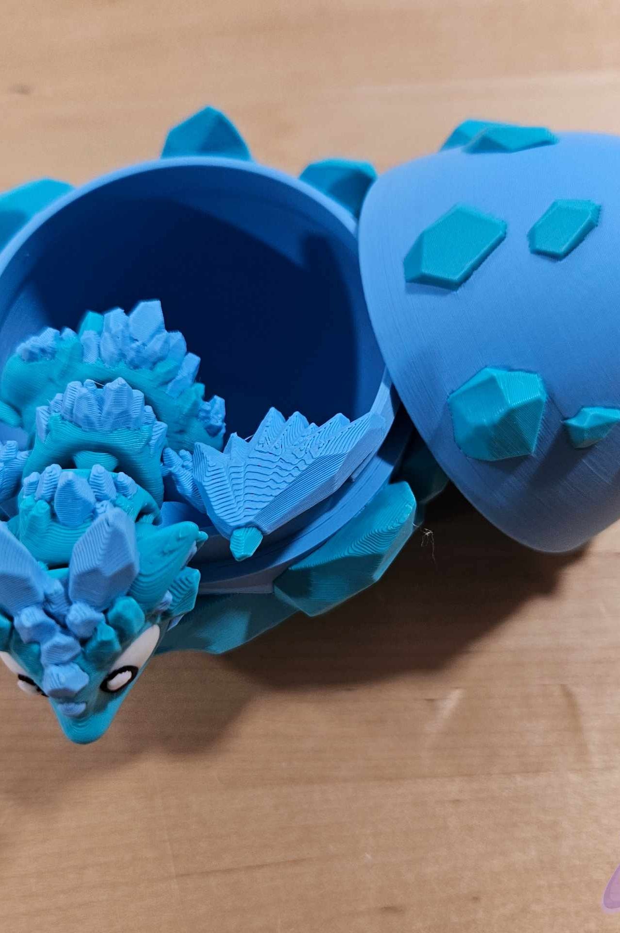 3D PRINTED BLUE CRYSTAL DRAGON AND EGG-Stay Foxy Boutique, Florissant, Missouri
