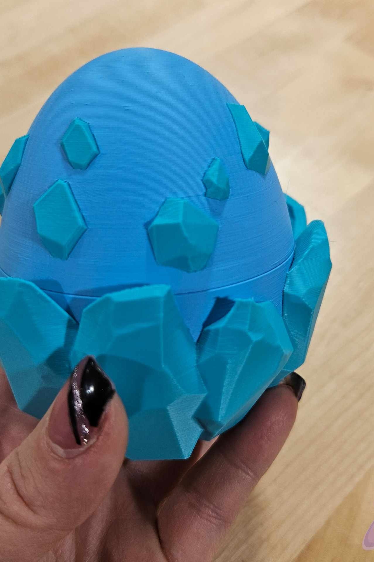 3D PRINTED BLUE CRYSTAL DRAGON AND EGG-Stay Foxy Boutique, Florissant, Missouri