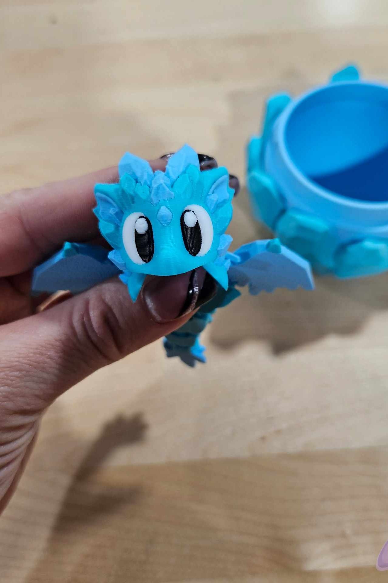 3D PRINTED BLUE CRYSTAL DRAGON AND EGG-Stay Foxy Boutique, Florissant, Missouri
