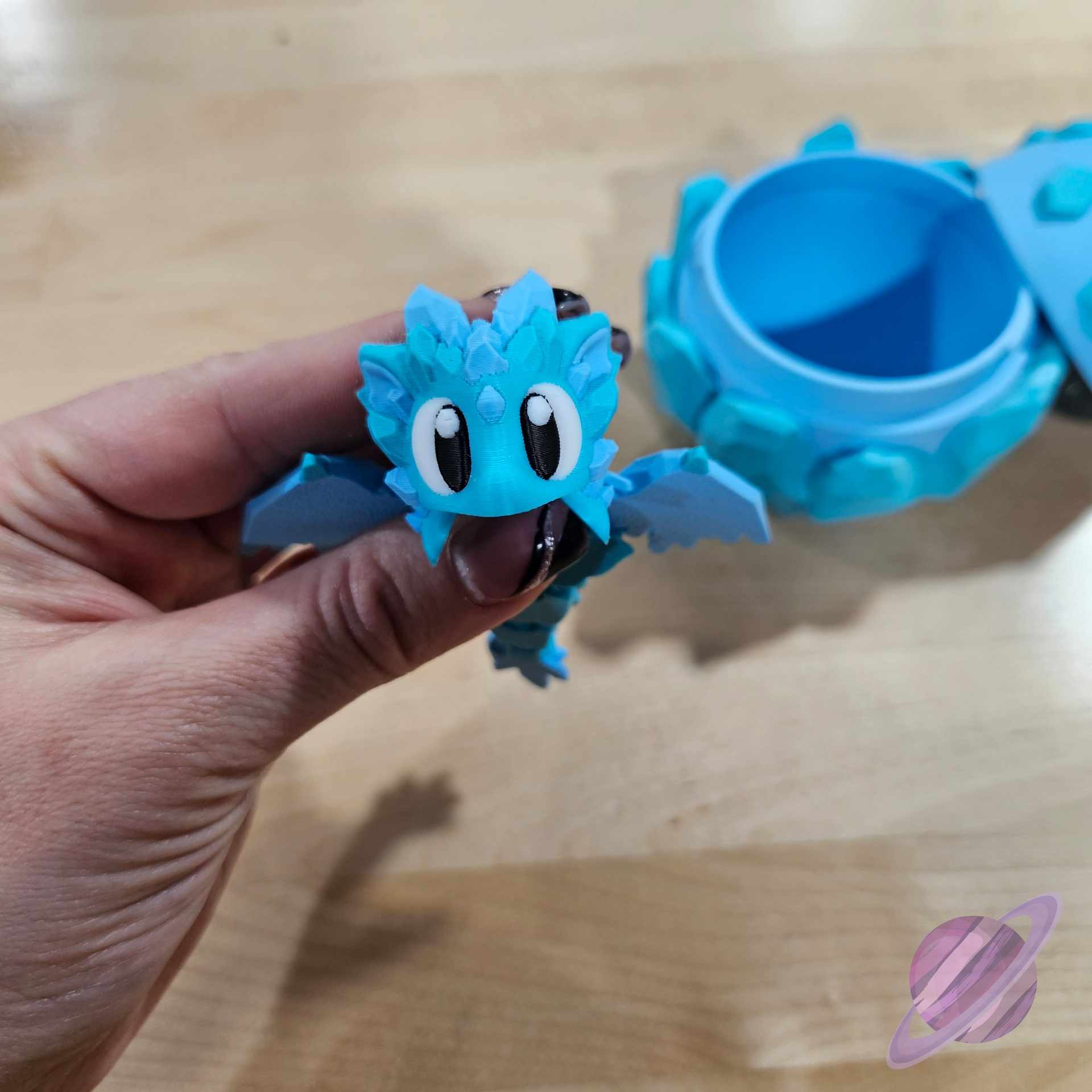 3D PRINTED BLUE CRYSTAL DRAGON AND EGG-Stay Foxy Boutique, Florissant, Missouri