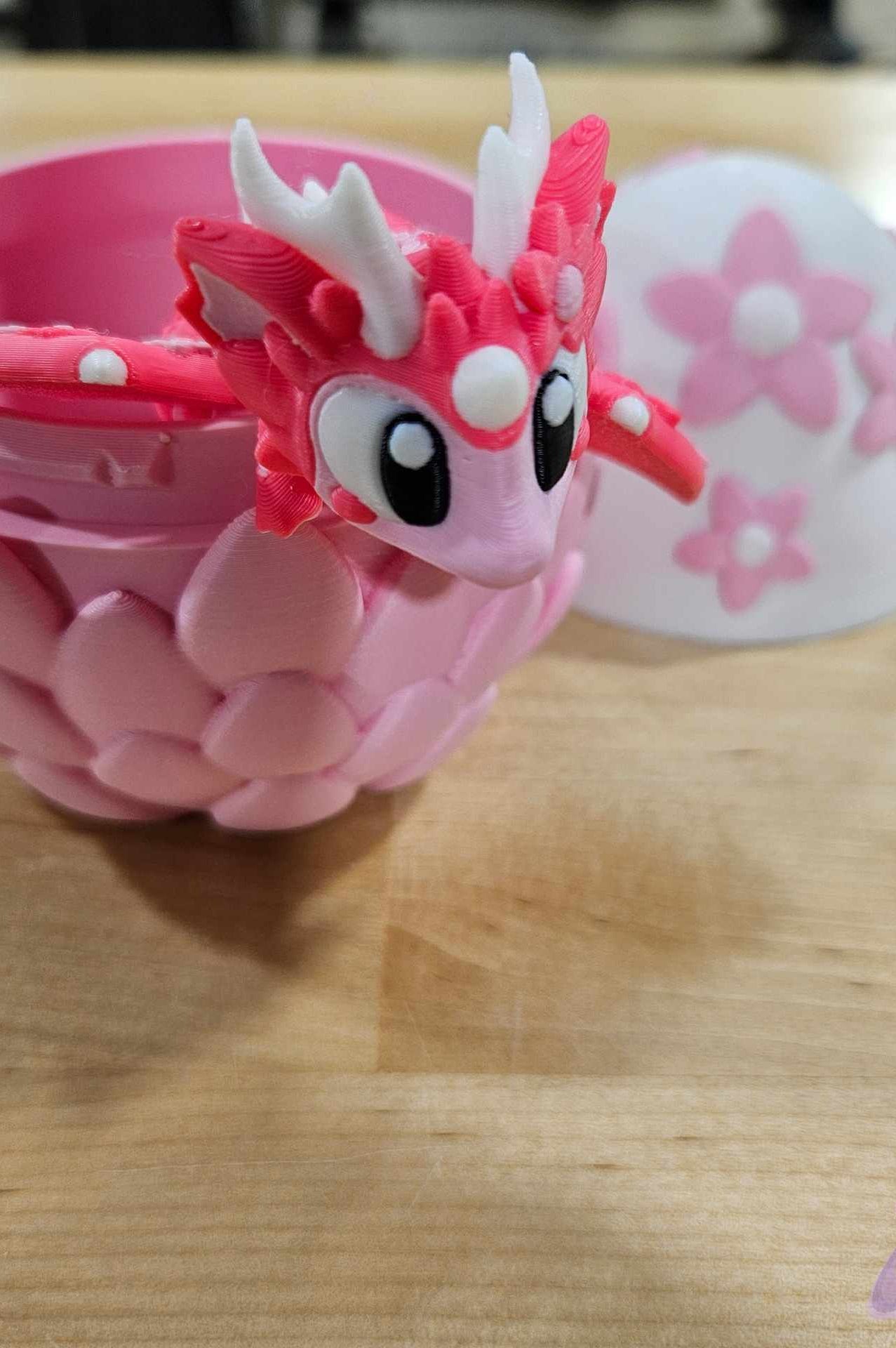 3D PRINTED PINK SAKURA DRAGON AND EGG-Stay Foxy Boutique, Florissant, Missouri