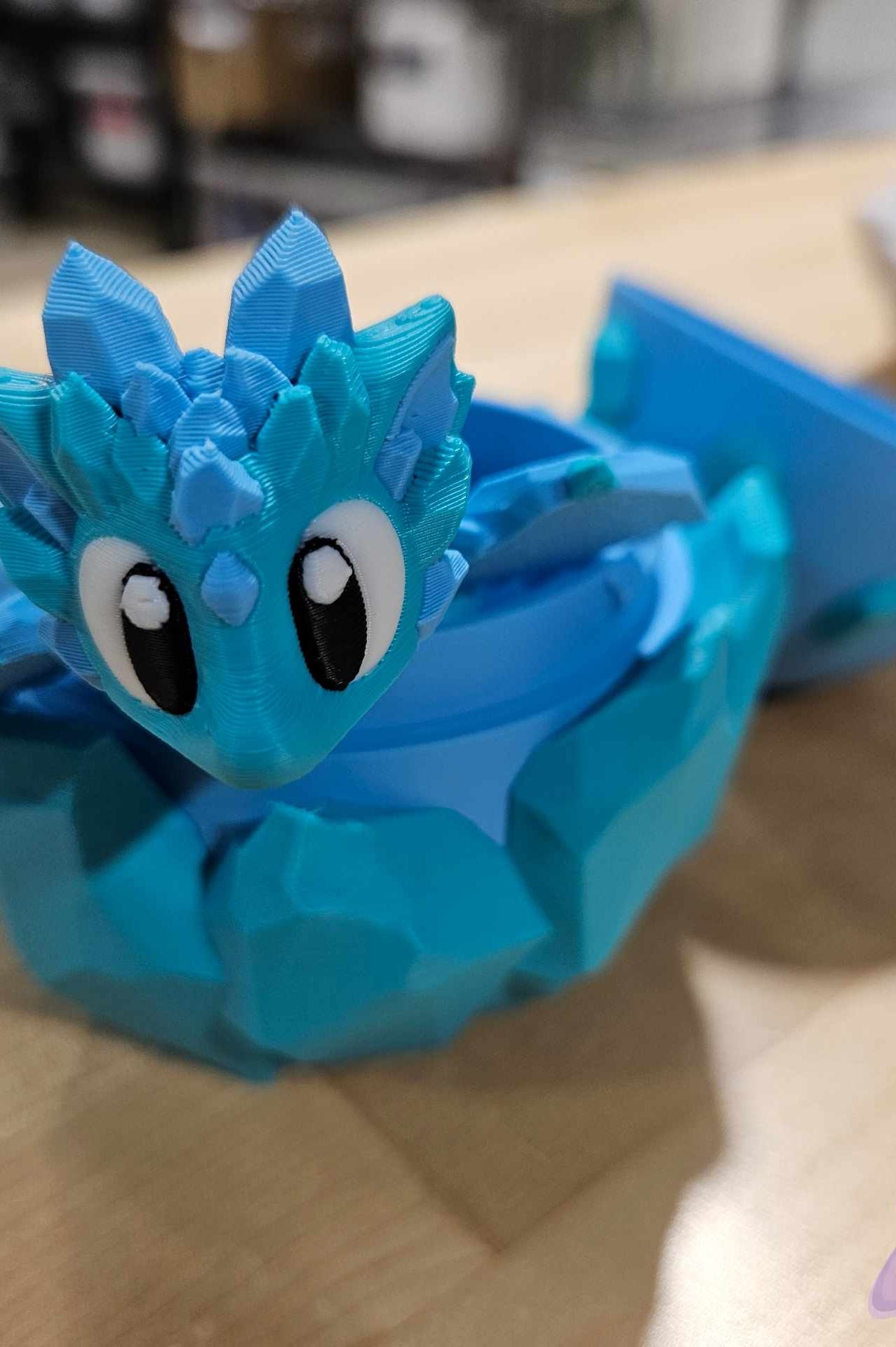 3D PRINTED BLUE CRYSTAL DRAGON AND EGG-Stay Foxy Boutique, Florissant, Missouri