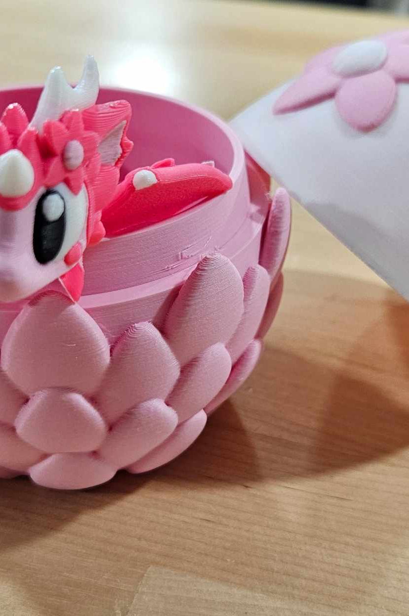 3D PRINTED PINK SAKURA DRAGON AND EGG-Stay Foxy Boutique, Florissant, Missouri