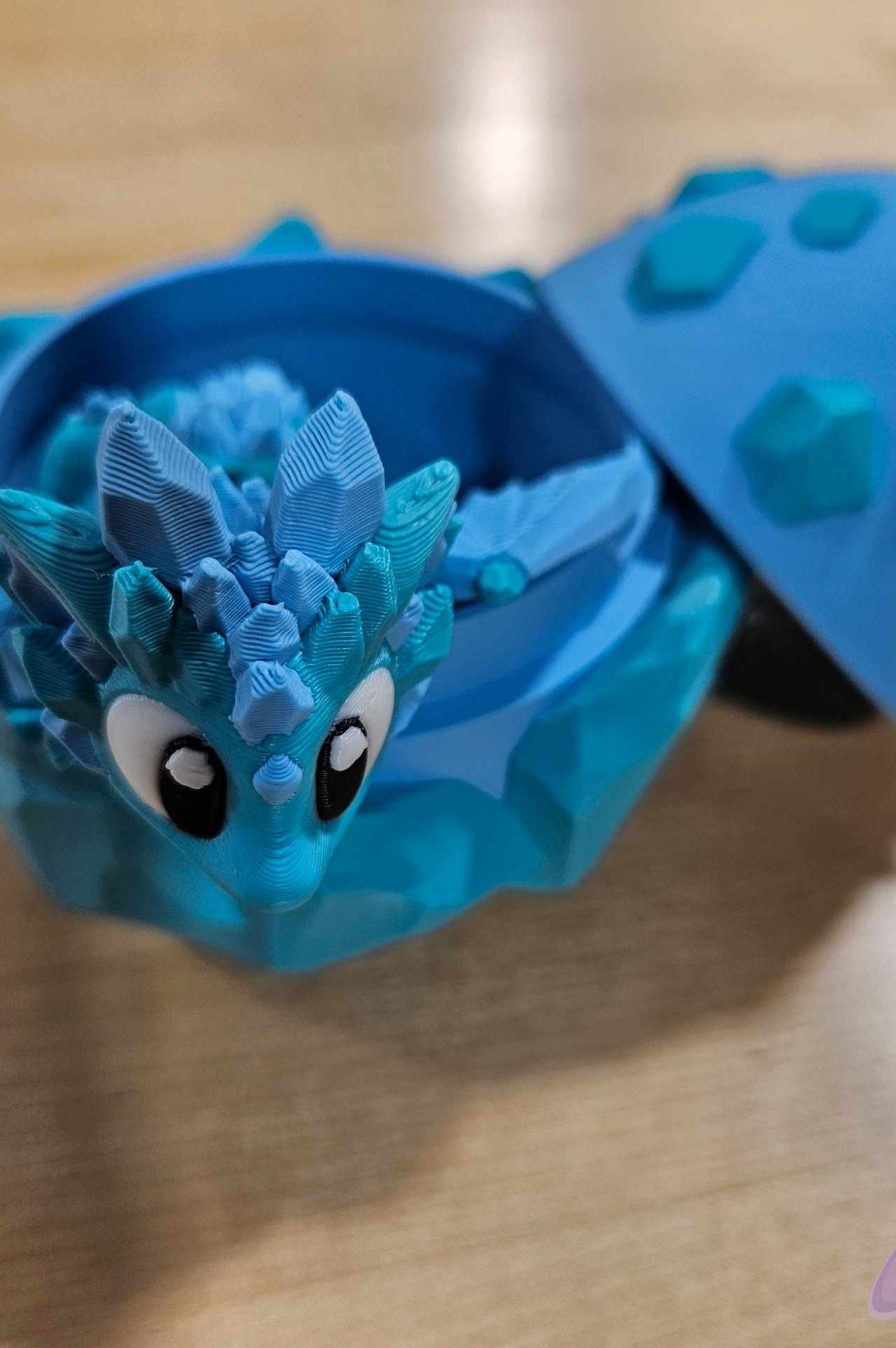 3D PRINTED BLUE CRYSTAL DRAGON AND EGG-Stay Foxy Boutique, Florissant, Missouri