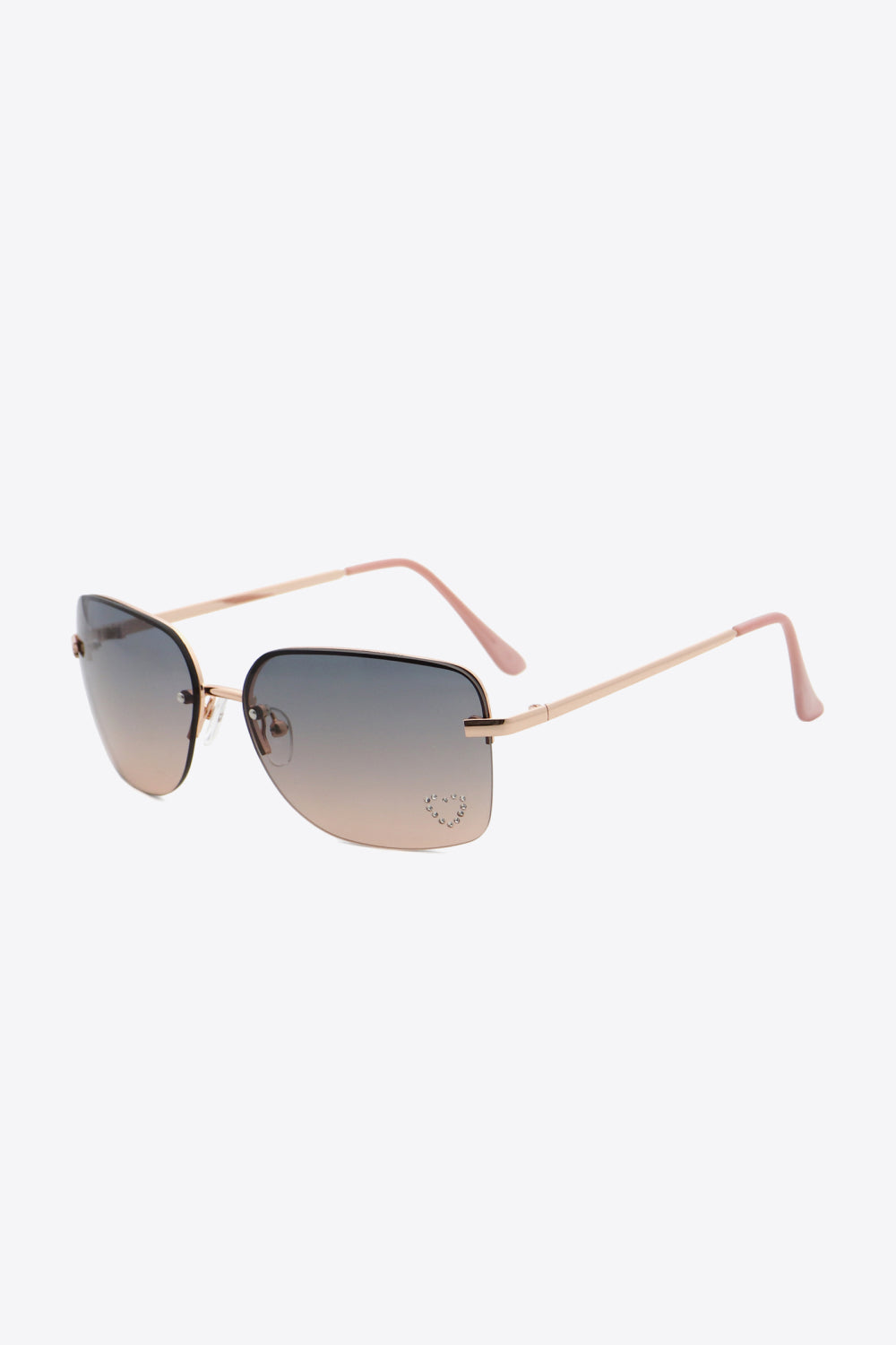Rhinestone Heart Metal Frame Sunglasses-Stay Foxy Boutique, Florissant, Missouri