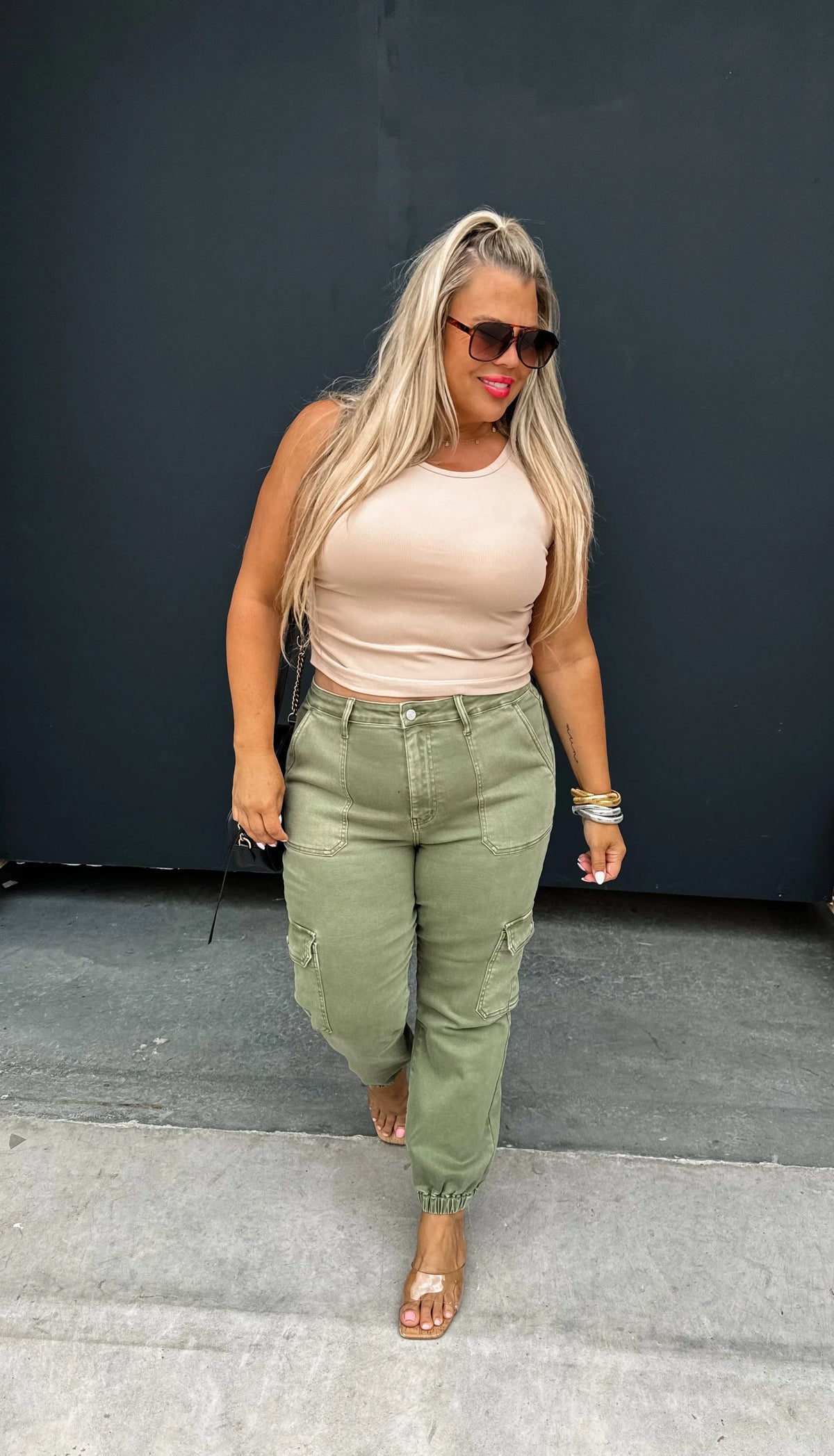 PREORDER: Quinn Cargo Joggers in Two Colors-Womens-Stay Foxy Boutique, Florissant, Missouri