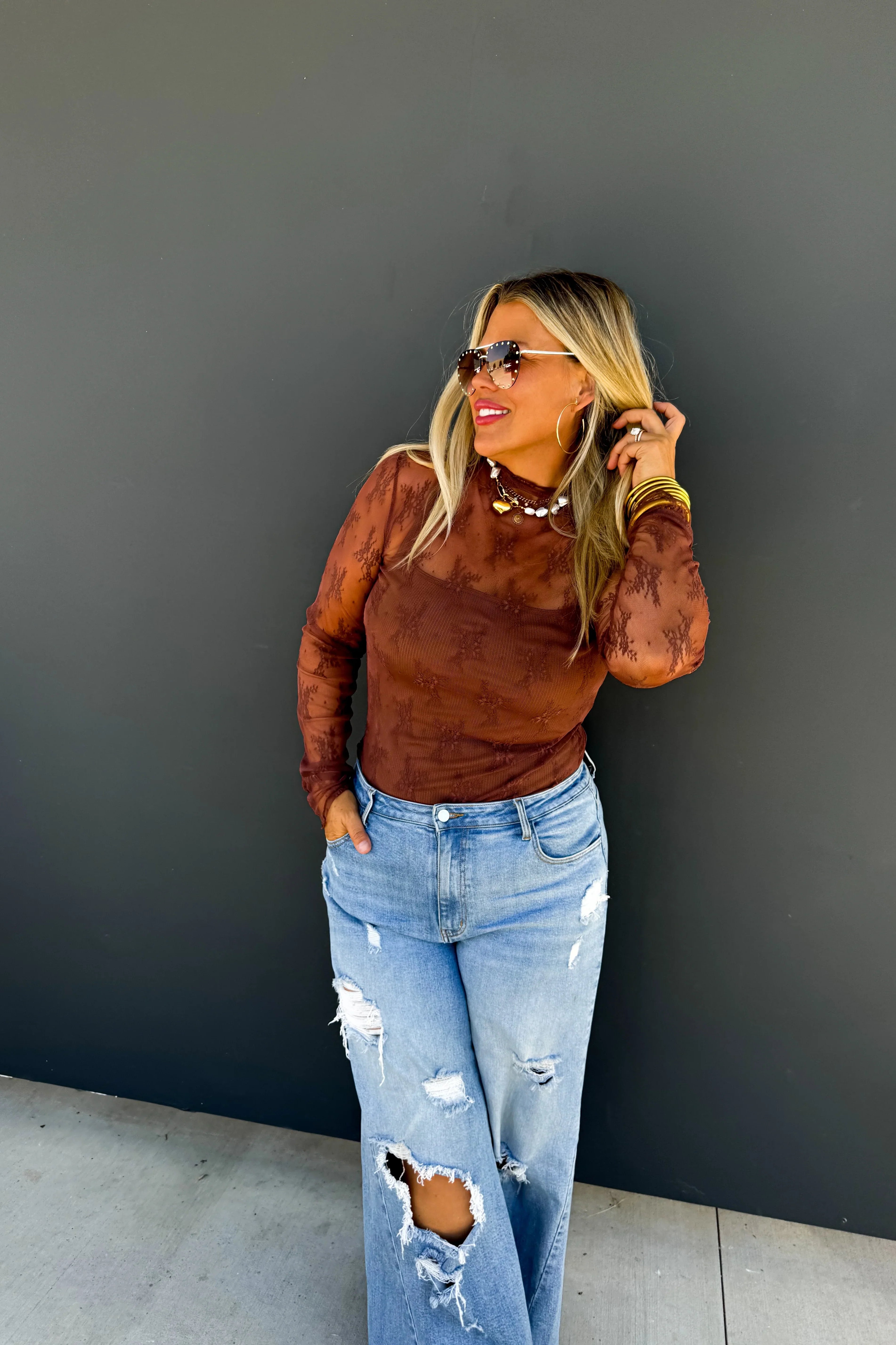 PREORDER: Roxy Lace Top in Six Colors-Womens-Stay Foxy Boutique, Florissant, Missouri